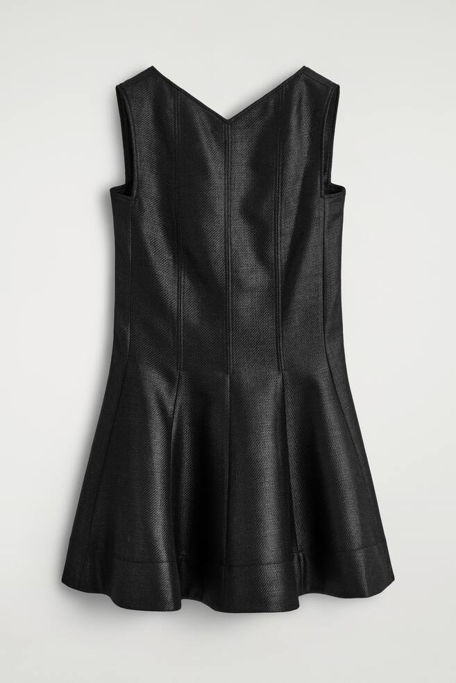 METALLISCHE WOL-MIX MINI-JURK - METALIC ZWART - 1