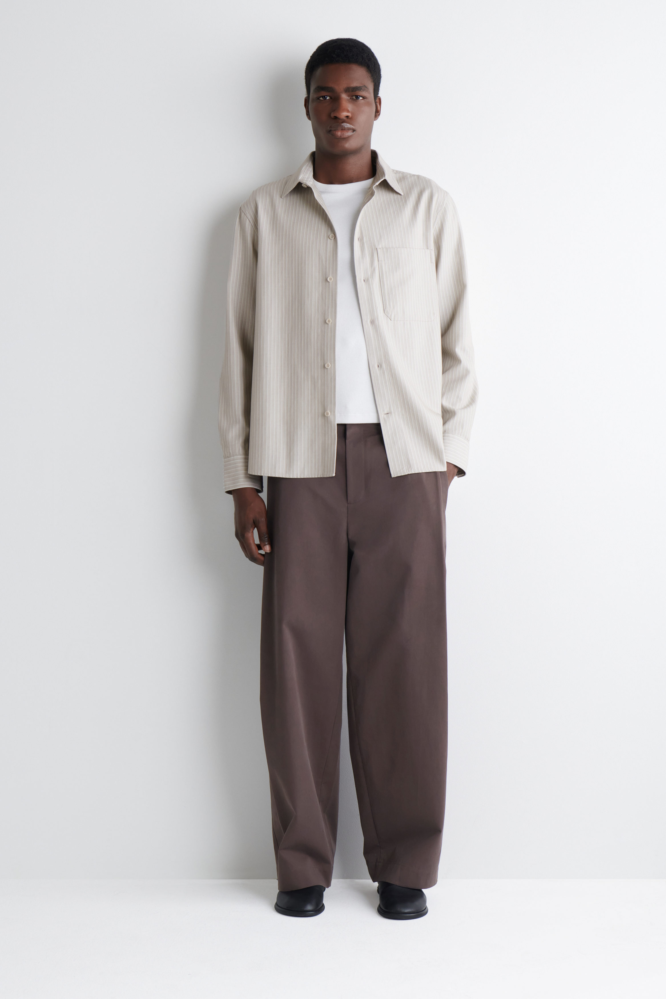 RELAXED TWILL SHIRT - MOLE / STRIPED | COS US
