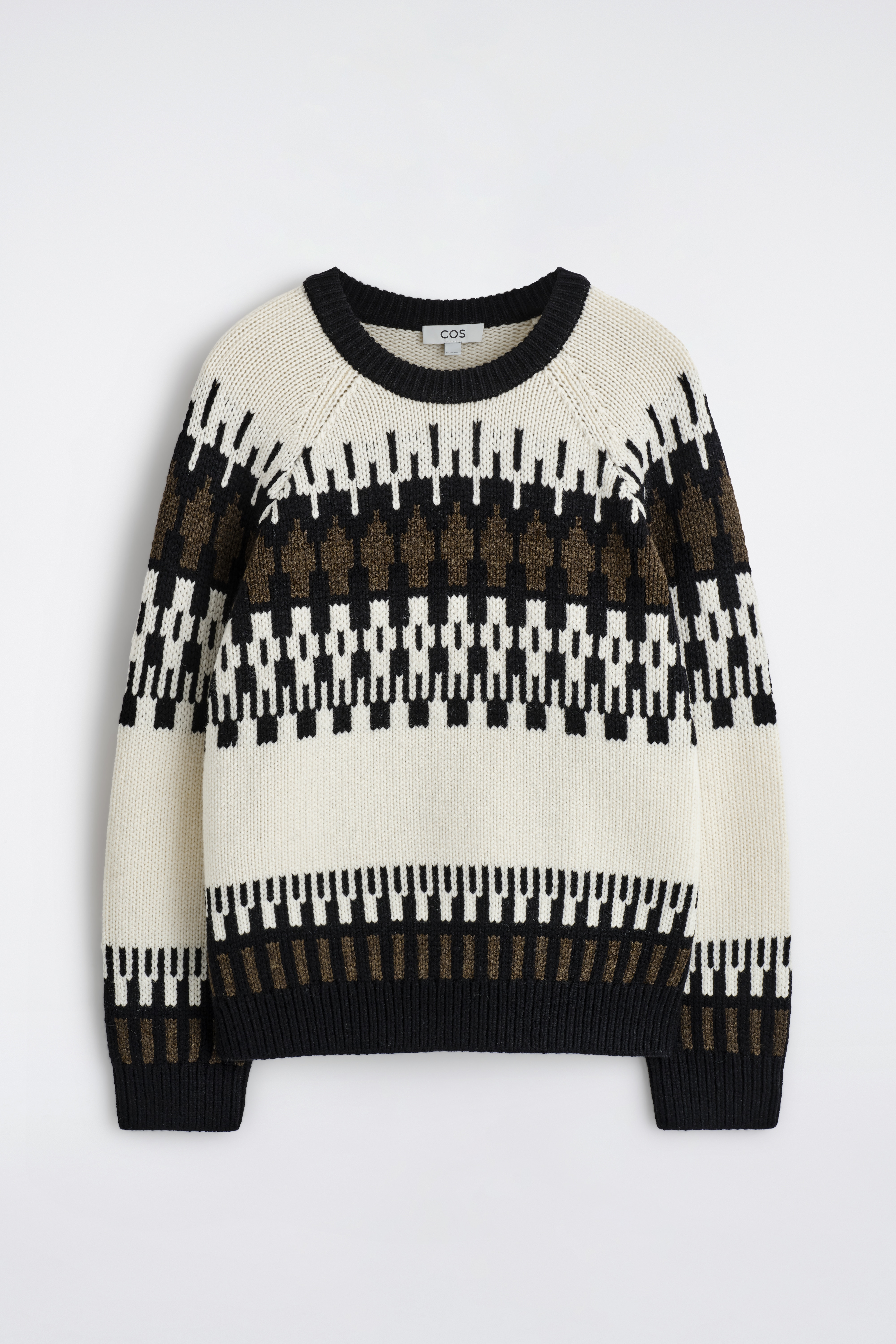 PULL FAIR ISLE EN LAINE ET CACHEMIRE - CRÈME / NOIR / MARRON