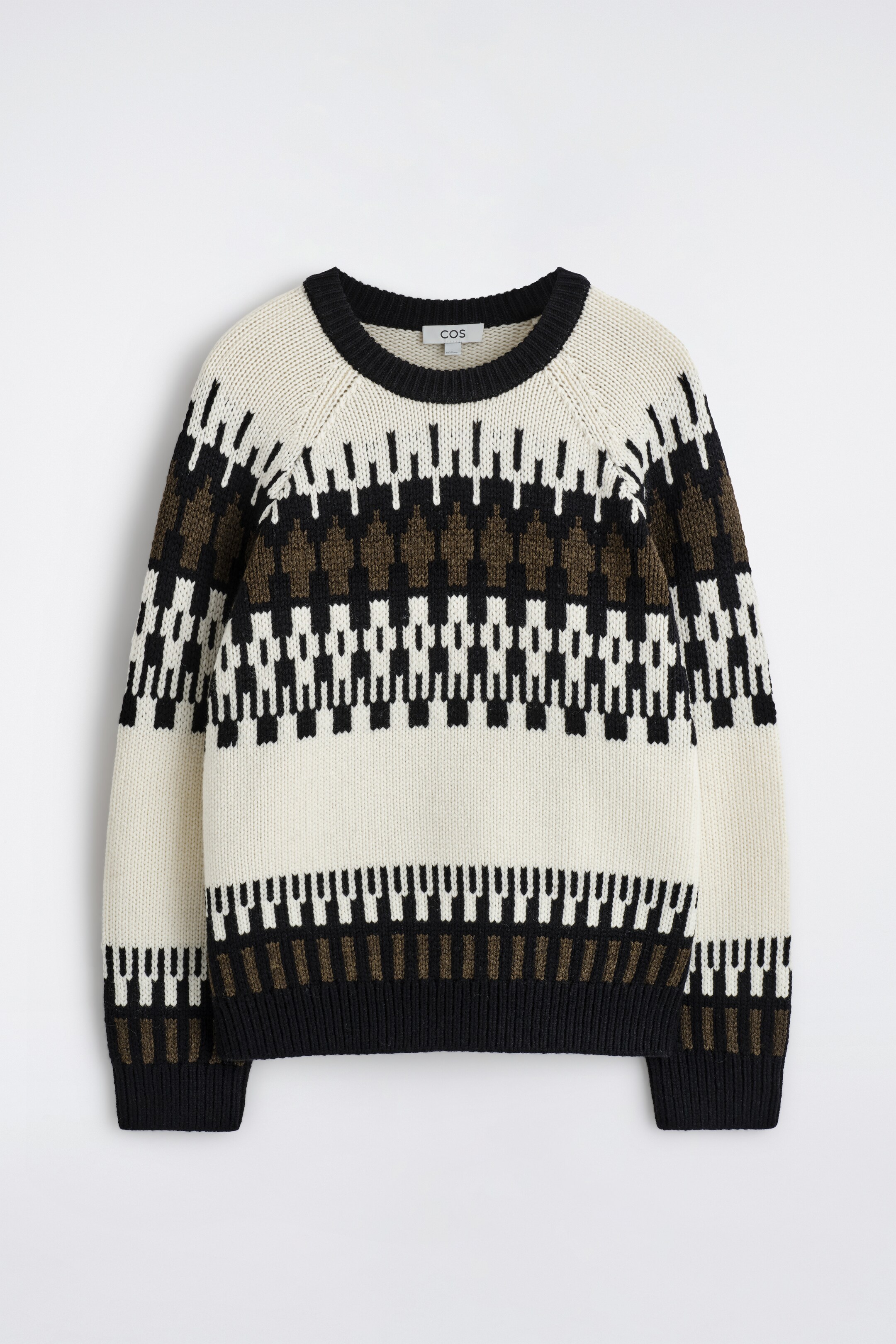 הצגת תמונה גדולה יותר: סוודר צמר-קאשמיר פייר אייל - שמנת / שחור / חום | H&M IL 6