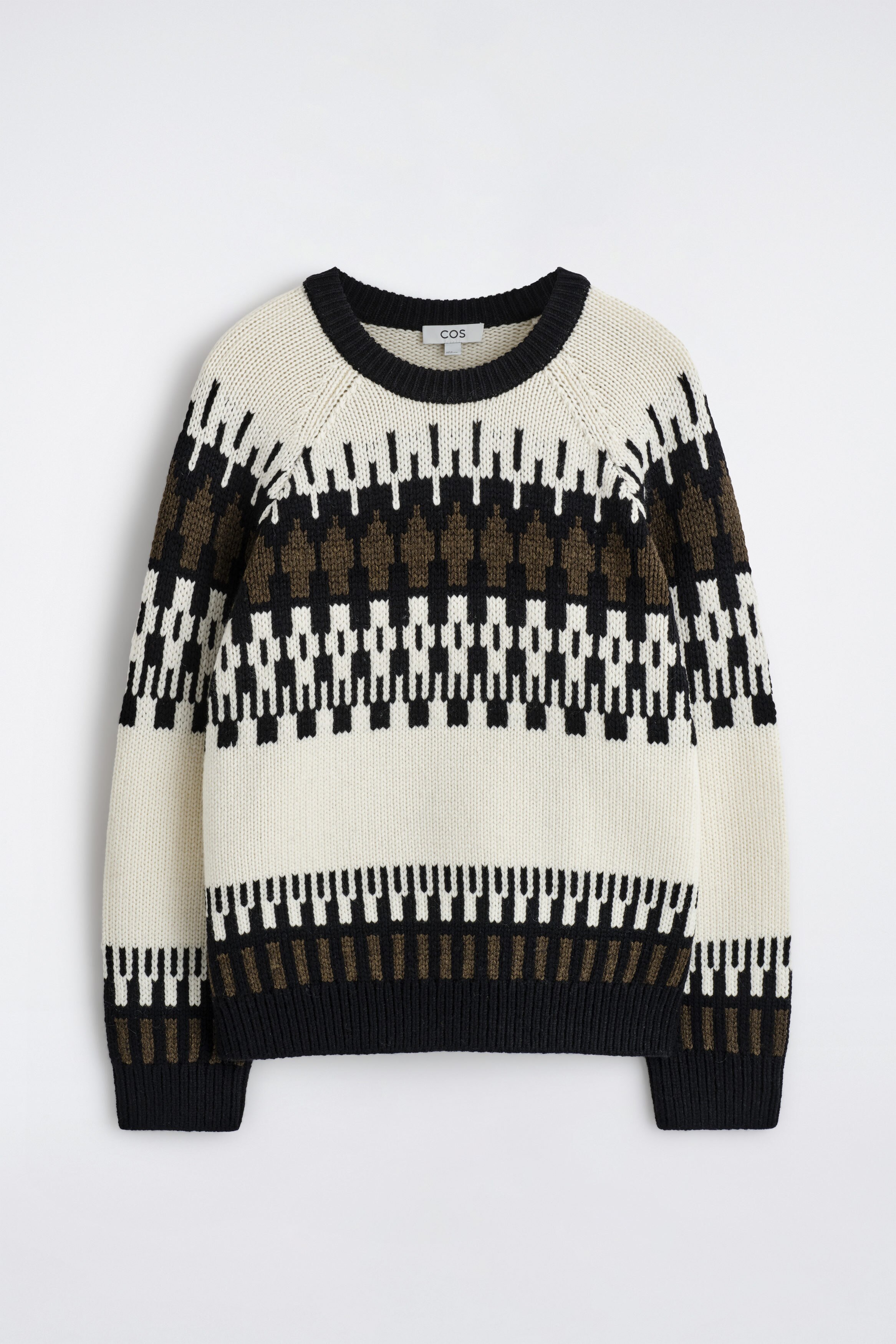 FAIR ISLE WOOL-CASHMERE JUMPER - CREAM / BLACK / BROWN | COS US