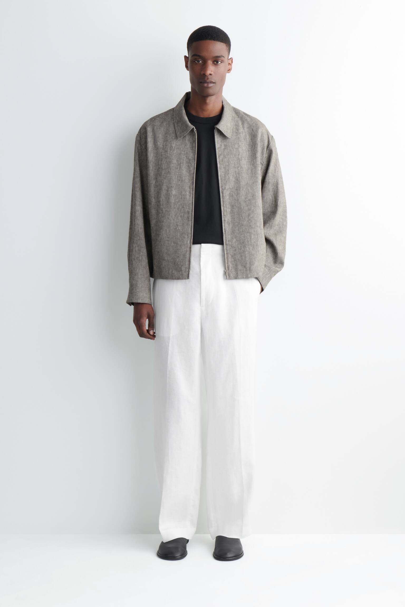 LOCKERE LEINENHOSE MIT GERADEM BEIN - 1