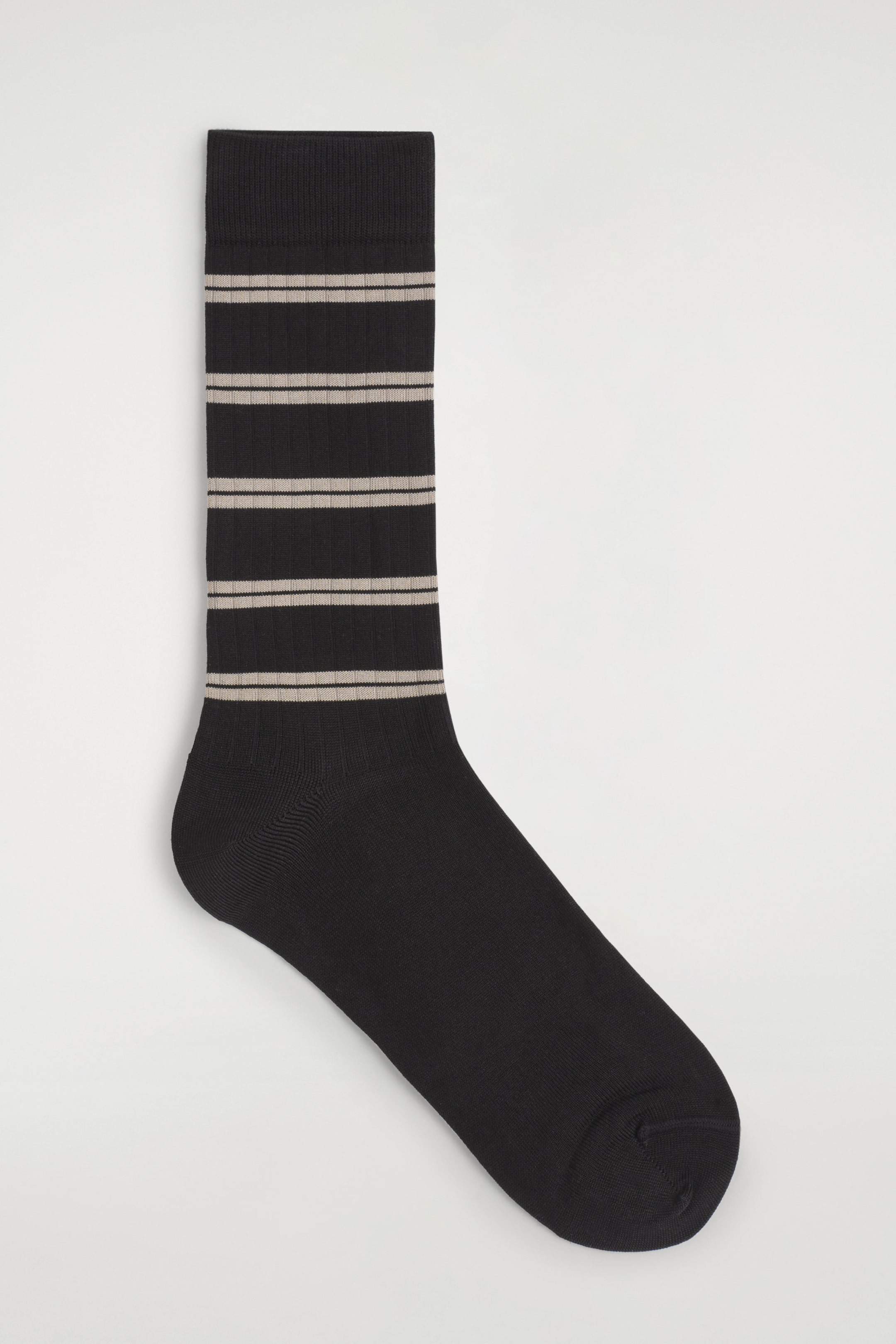 STRIPED RIBBED COTTON SOCKS
