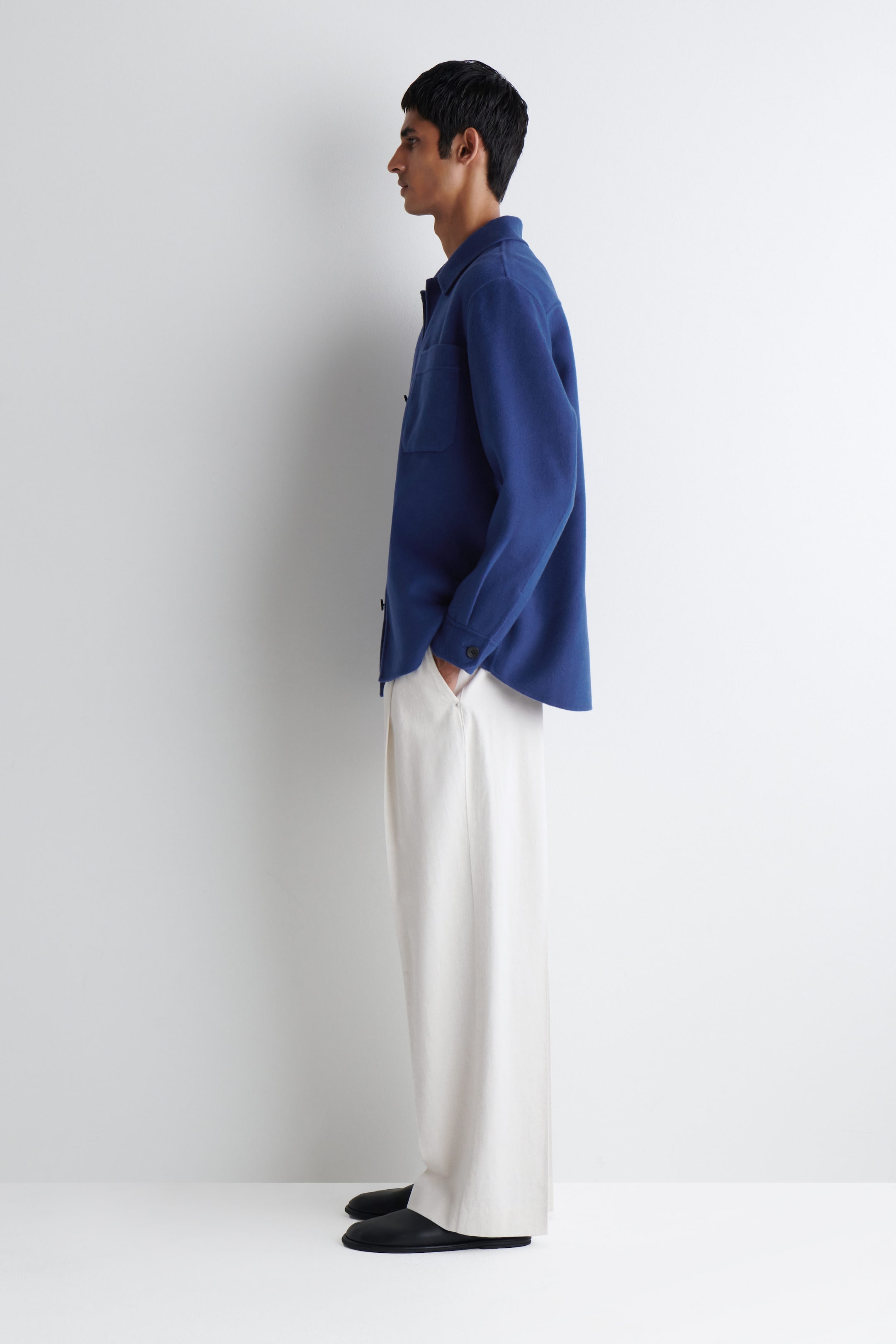 SPLIT WOOL OVERSHIRT