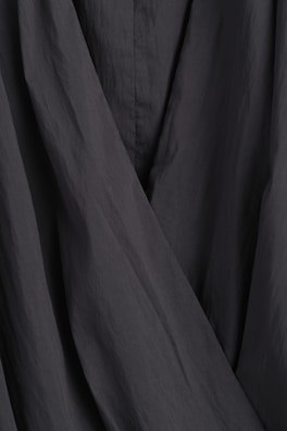 GATHERED WRAP-OVER BLOUSE — CHARCOAL 6