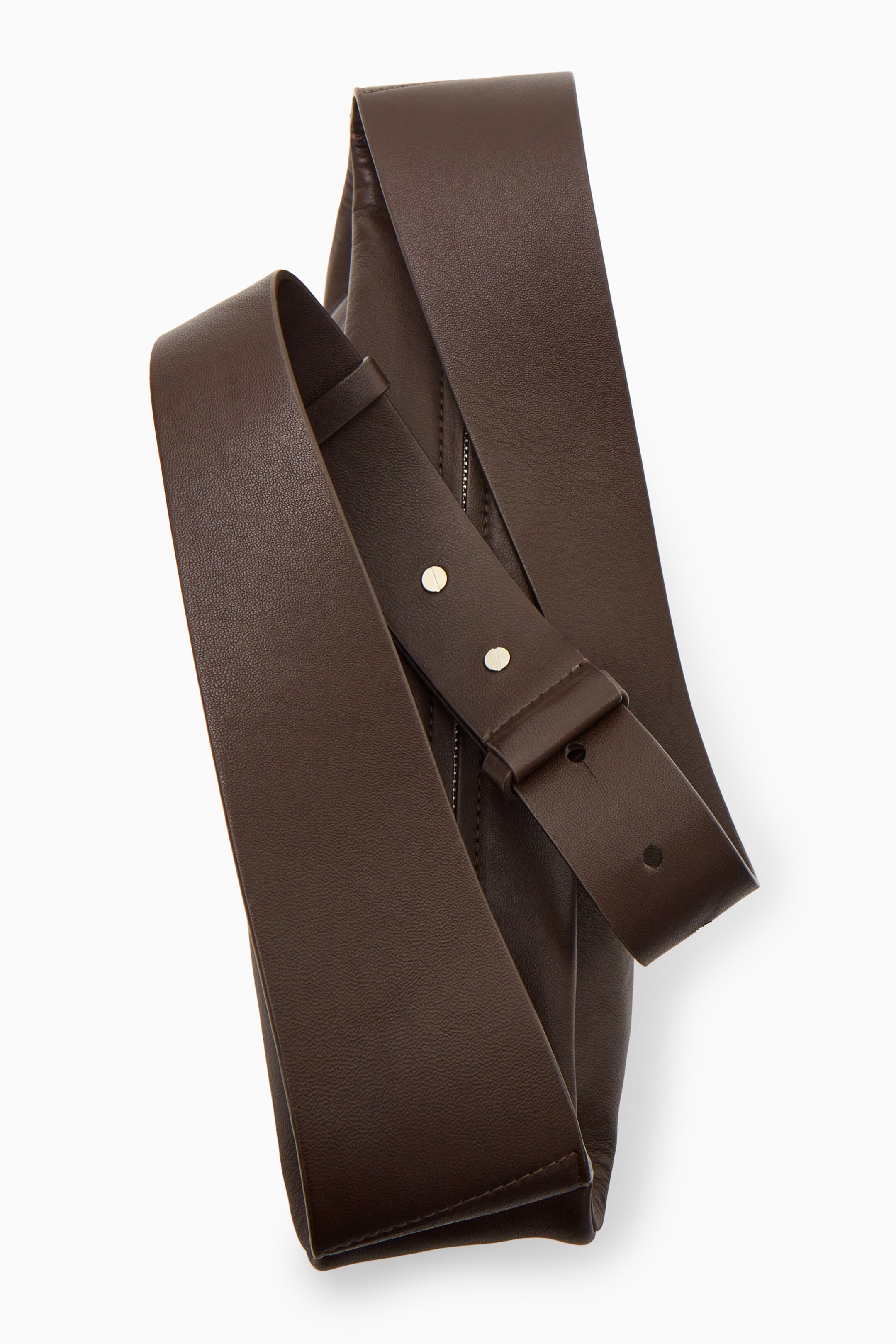 Преглед на по-голямо изображение: ЧАНТА SWING ОТ КОЖА - DARK BROWN - ЖЕНИ | H&M BG 6