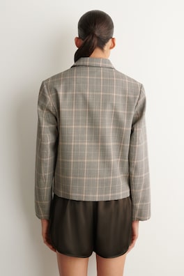 CHECKED WOOL JACKET — BEIGE / CHECKED 5