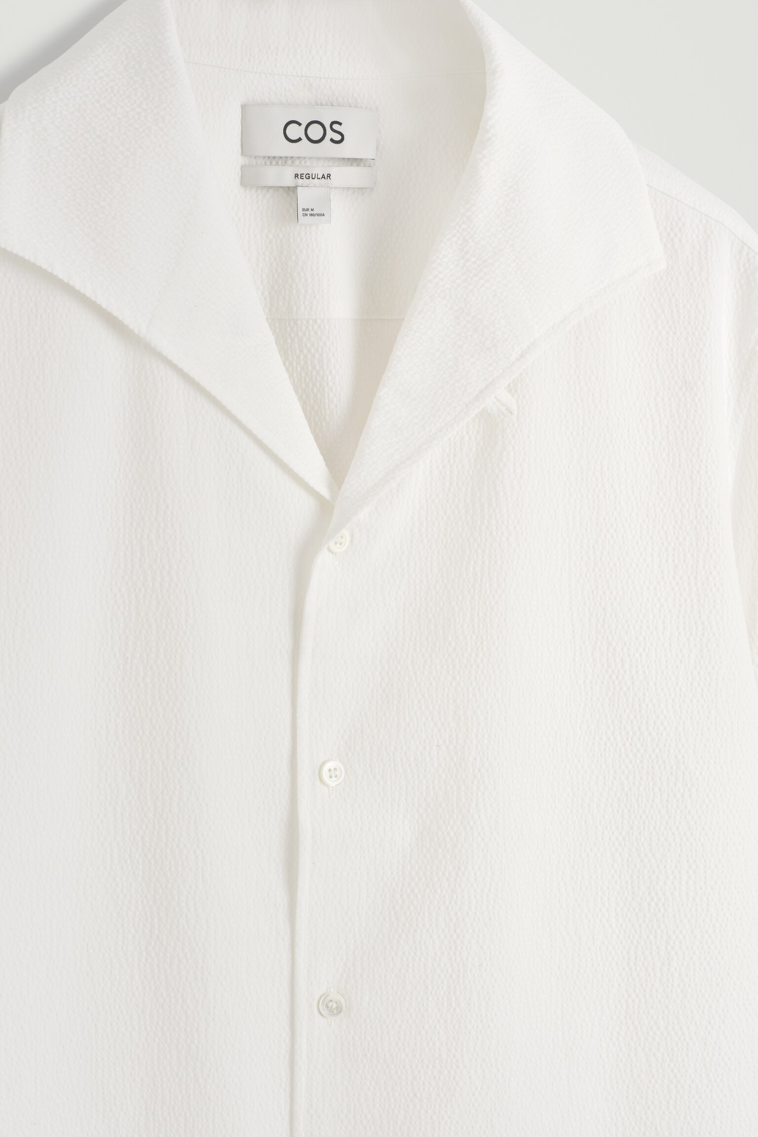CAMICIA IN SEERSUCKER CON COLLETTO APERTO - BIANCO/BLU NAVY - 6
