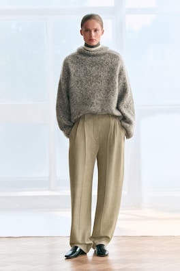 CHUNKY BRUSHED-CASHMERE HOODIE — GRAY MÉLANGE 7