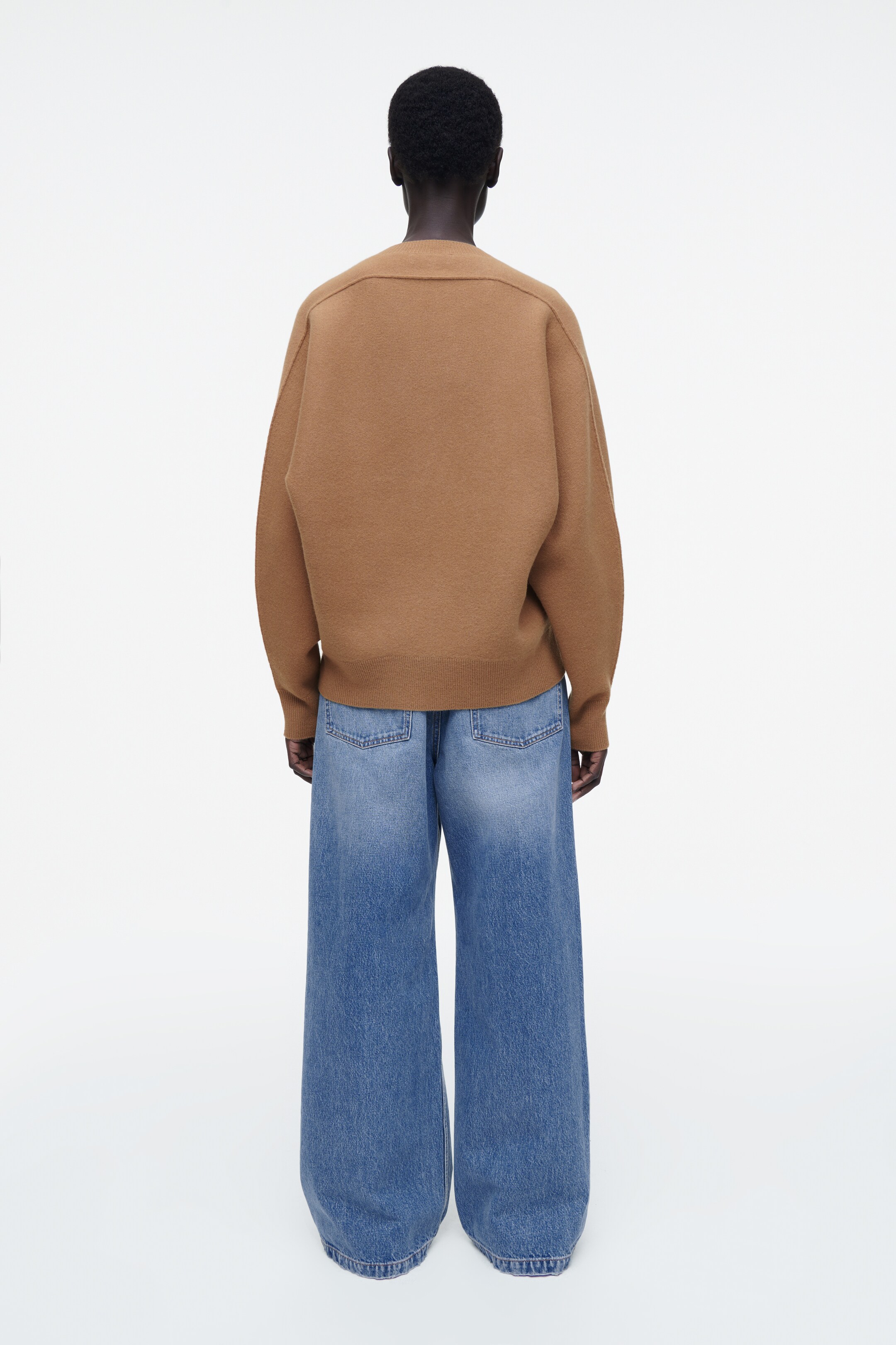 Ver imagem maior: CAMISOLA ARREDONDADA EM LÃ DUPLA FACE - CAMELO - SENHORA | H&M PT 5