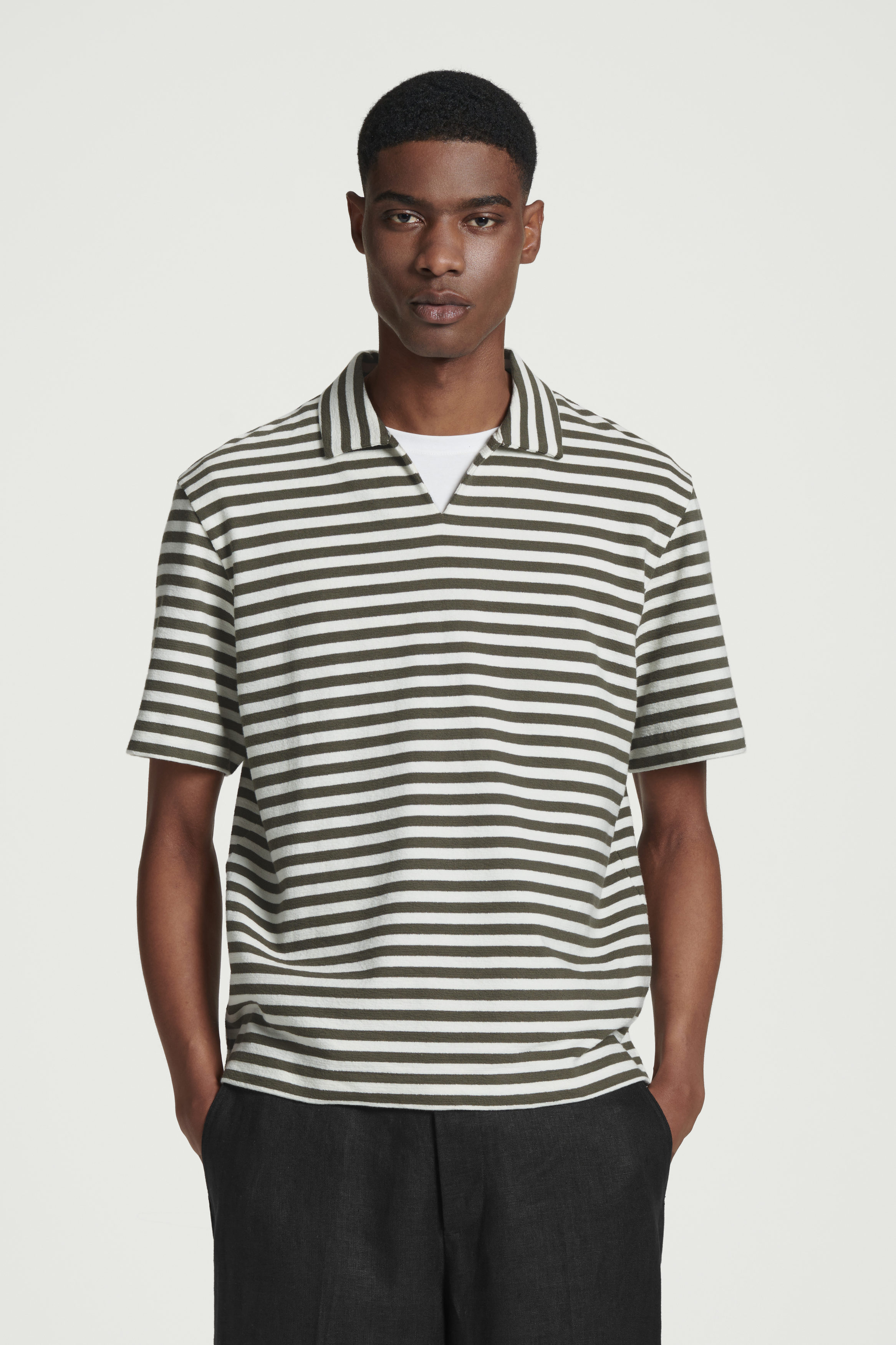 トップス 24SSStripe Terry S S Polo Supreme Stripe Terry S S Polo Black Men's - SS24 - US