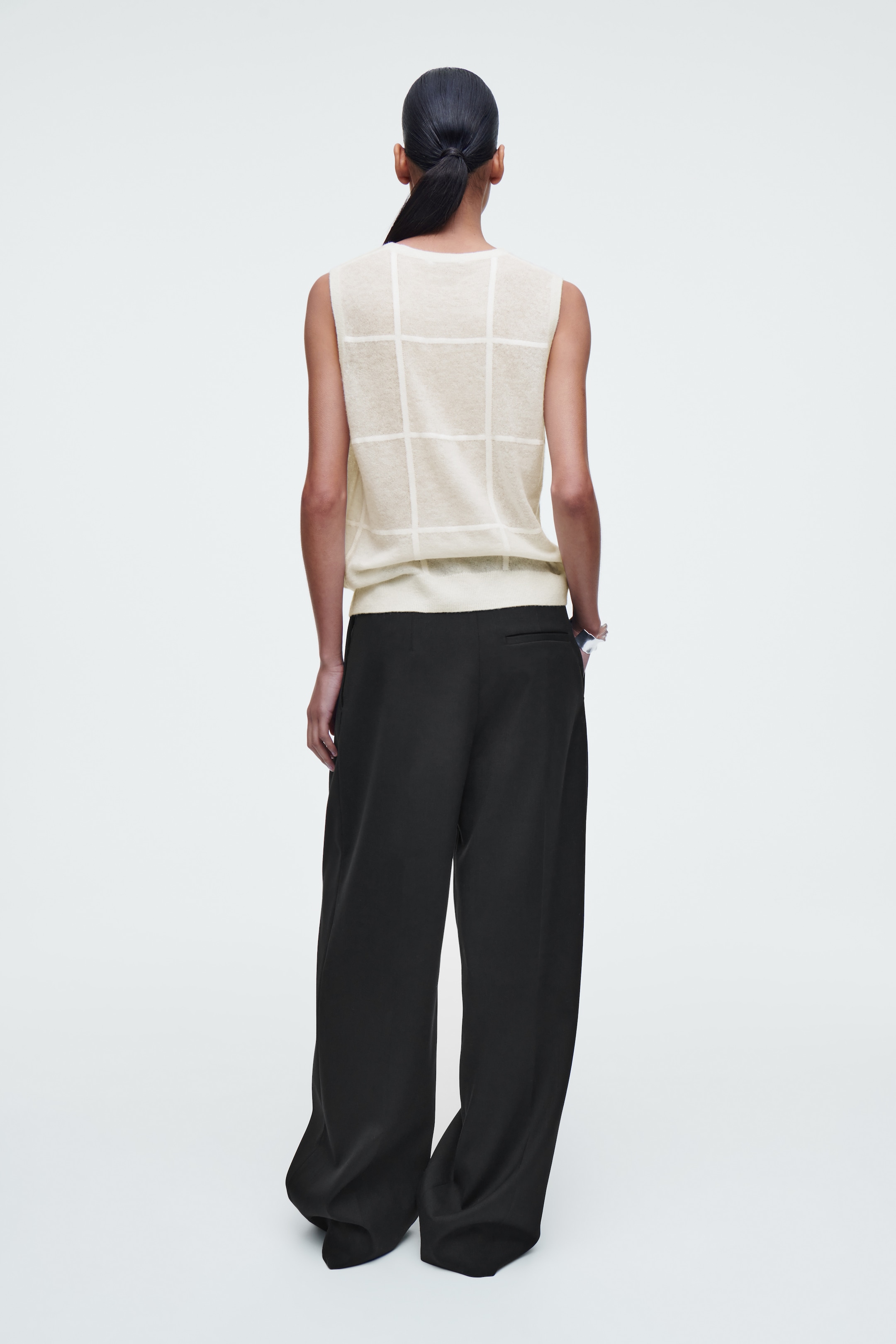 Ingrandisci l'immagine: WINDOWPANE-CHECK VEST - IVORY - DONNA | H&M CH 4