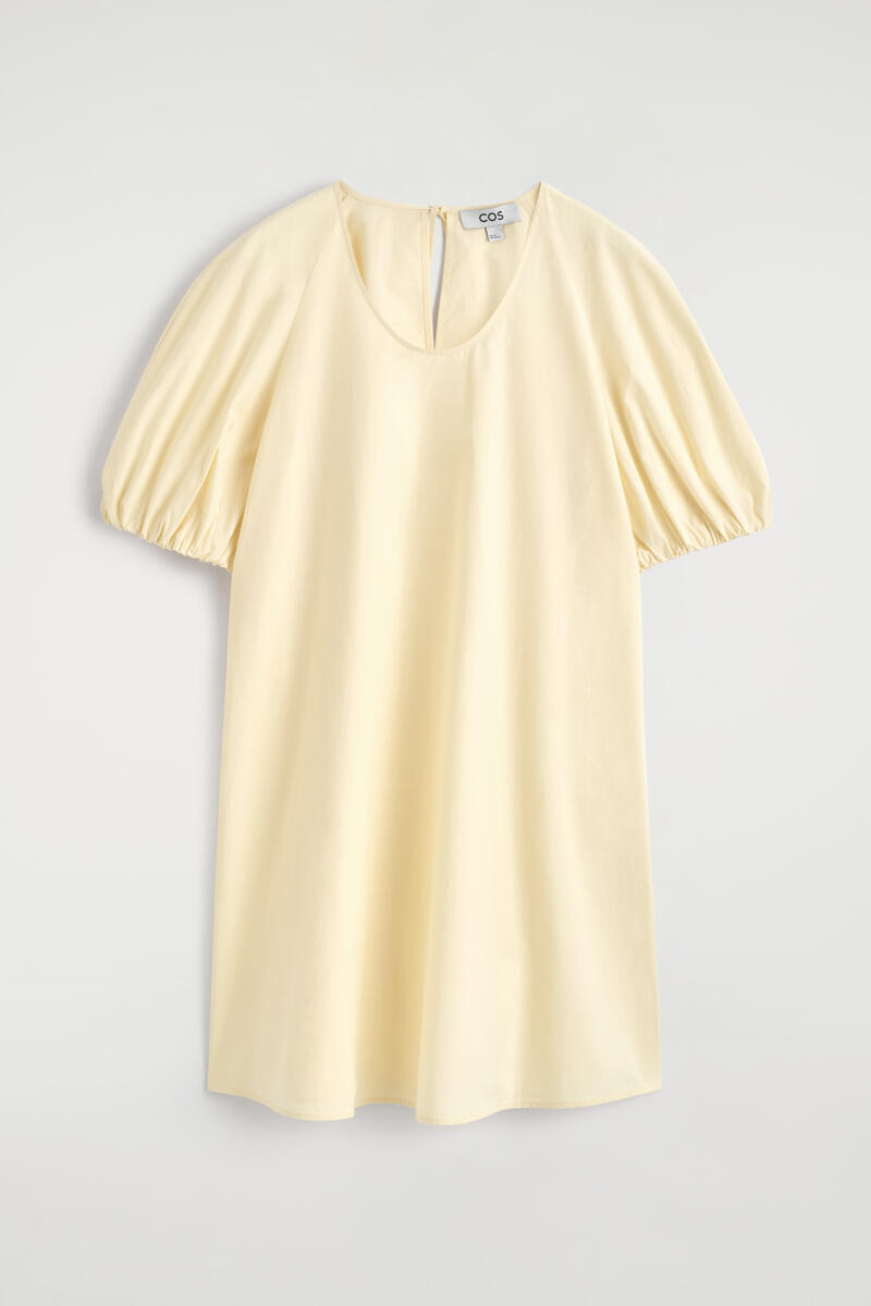 Puff-Sleeve Cotton Mini Dress