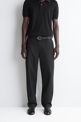 COTTON REGULAR-FIT STRAIGHT-LEG CHINOS — BLACK 3