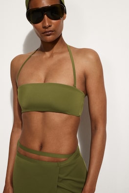 BANDEAU BIKINI TOP — KHAKI 2