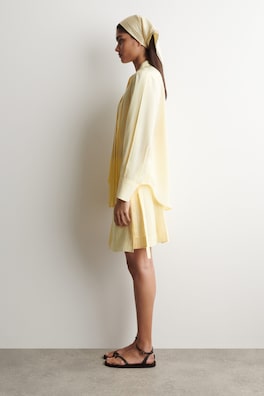 PLEATED BOW-DETAIL BLOUSE — BUTTER YELLOW 3