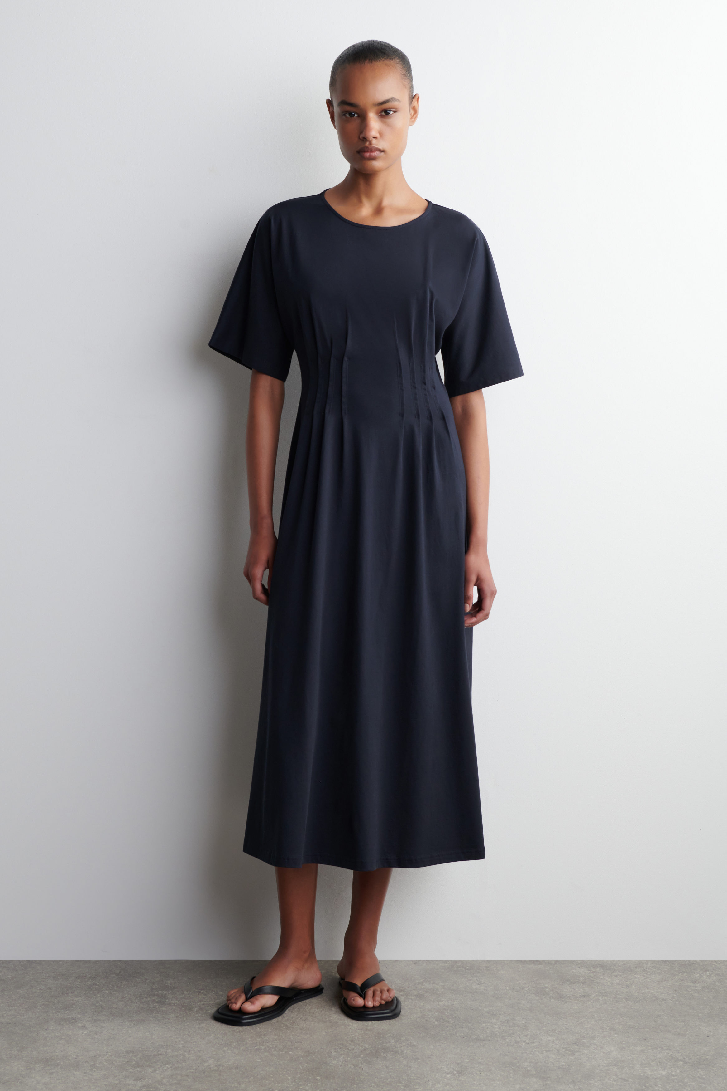 ★ MARRON EDITION★  25 Summer_ Navy Pintuck Dress MUSINSA | MARRON EDITION 25 Summer_ Navy Pintuck Dress