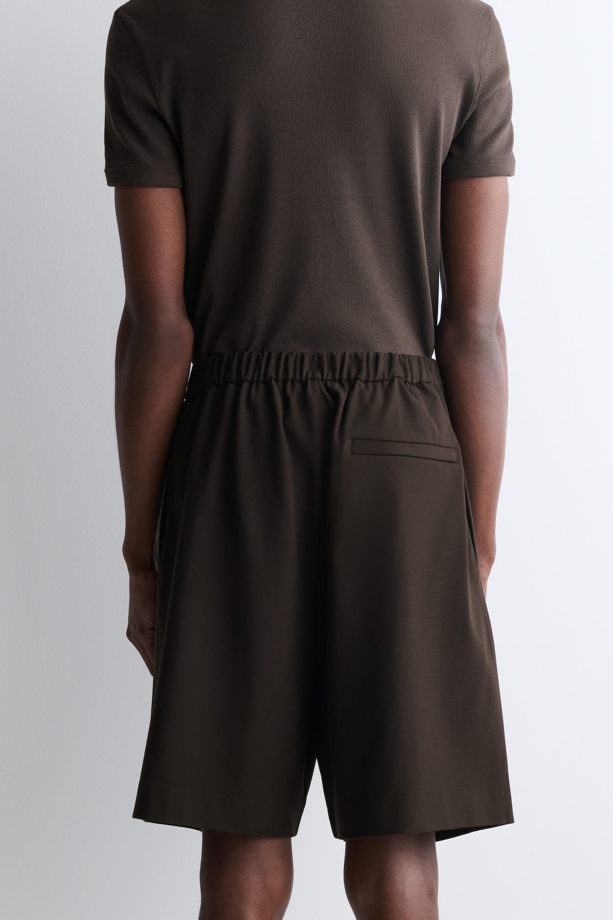 MILANO-JERSEY SHORTS — BROWN