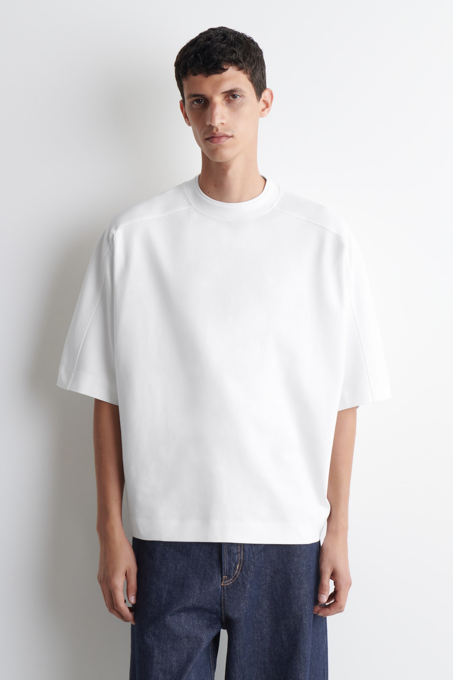 T-SHIRT OVERSIZE IN COTONE INTERLOCK - BIANCO - 1