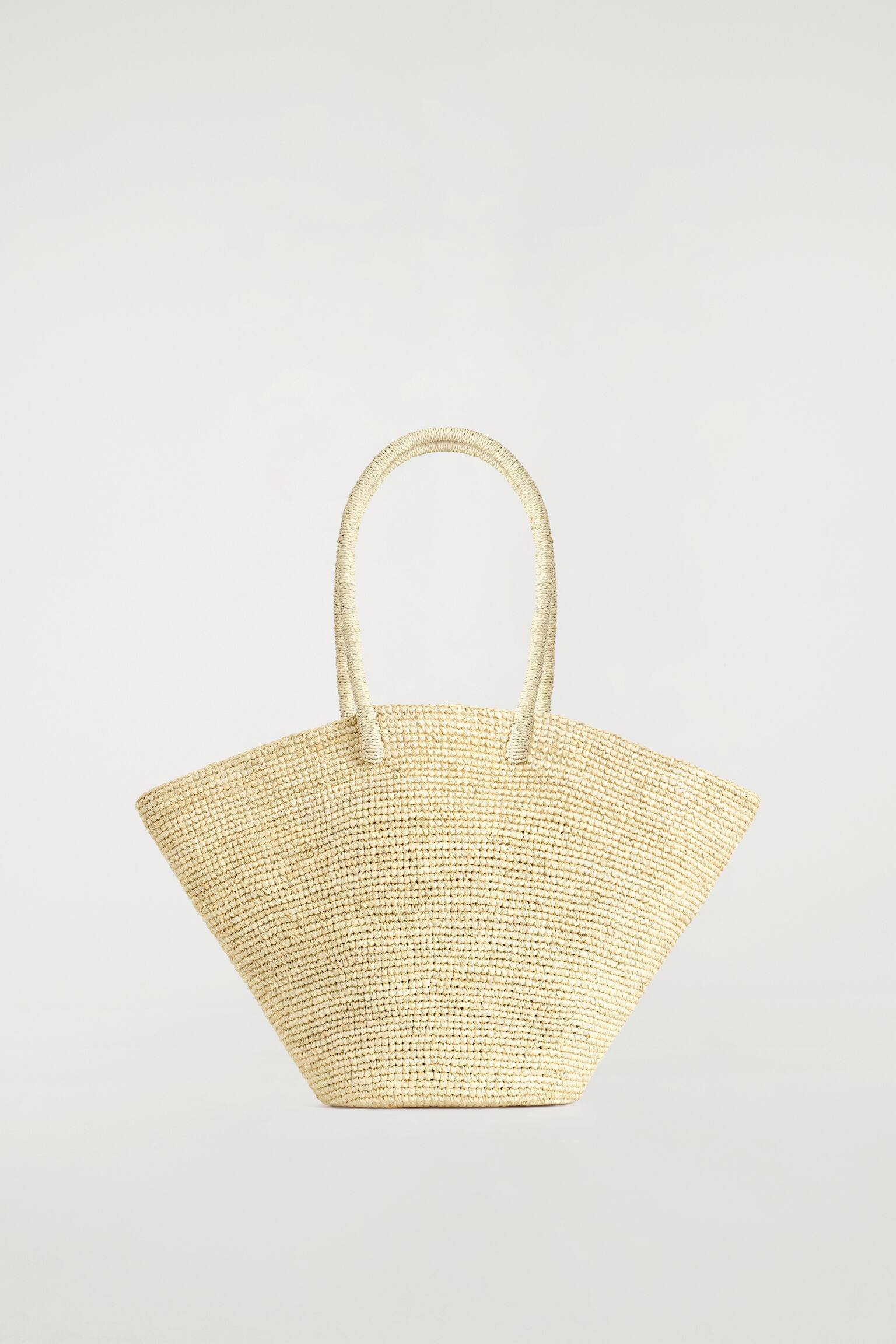 HAND-WOVEN MARKET TOTE - STRAW - בז' - 2