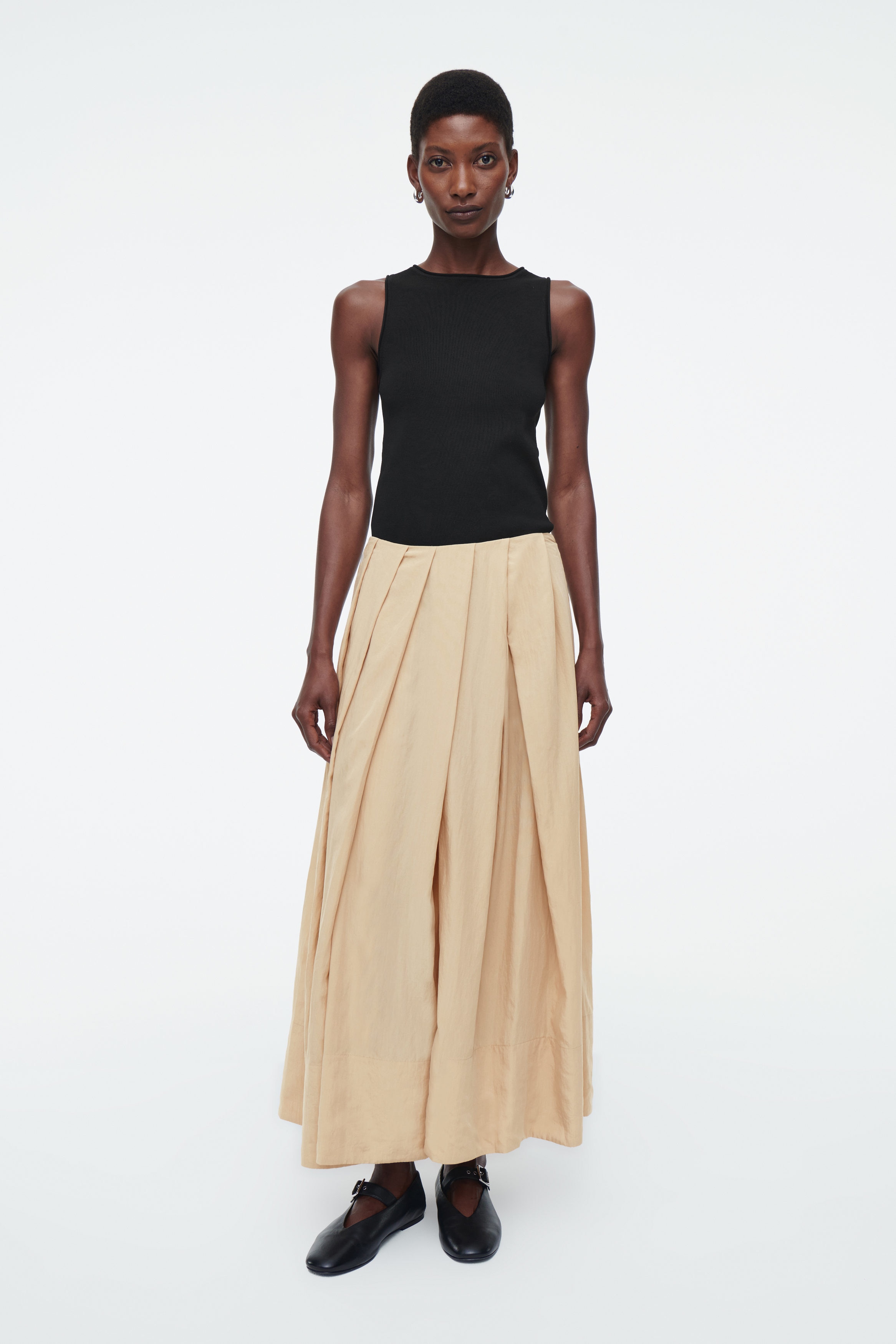 midi skirt beige