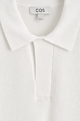 STRIPED KNITTED COTTON-LINEN POLO SHIRT — CREAM / STRIPED 6