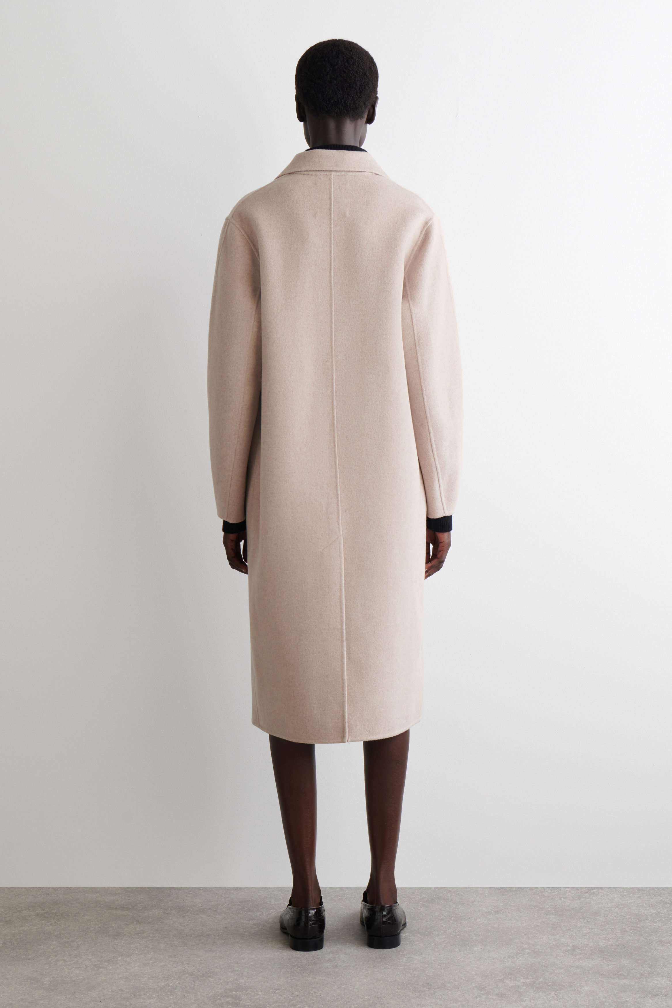 DOUBLE-FACED WOOL LONG COAT - LIGHT BEIGE | COS