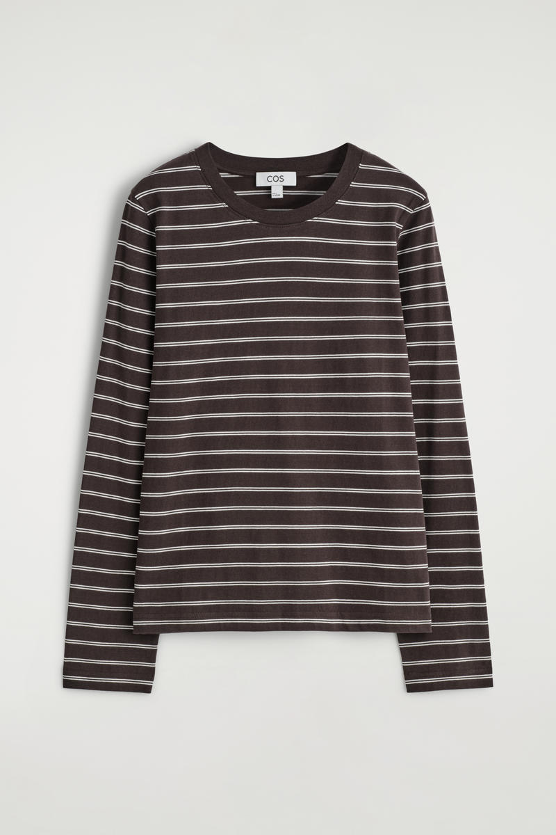 Cos 24/7 Long-sleeved T-shirt In Brown