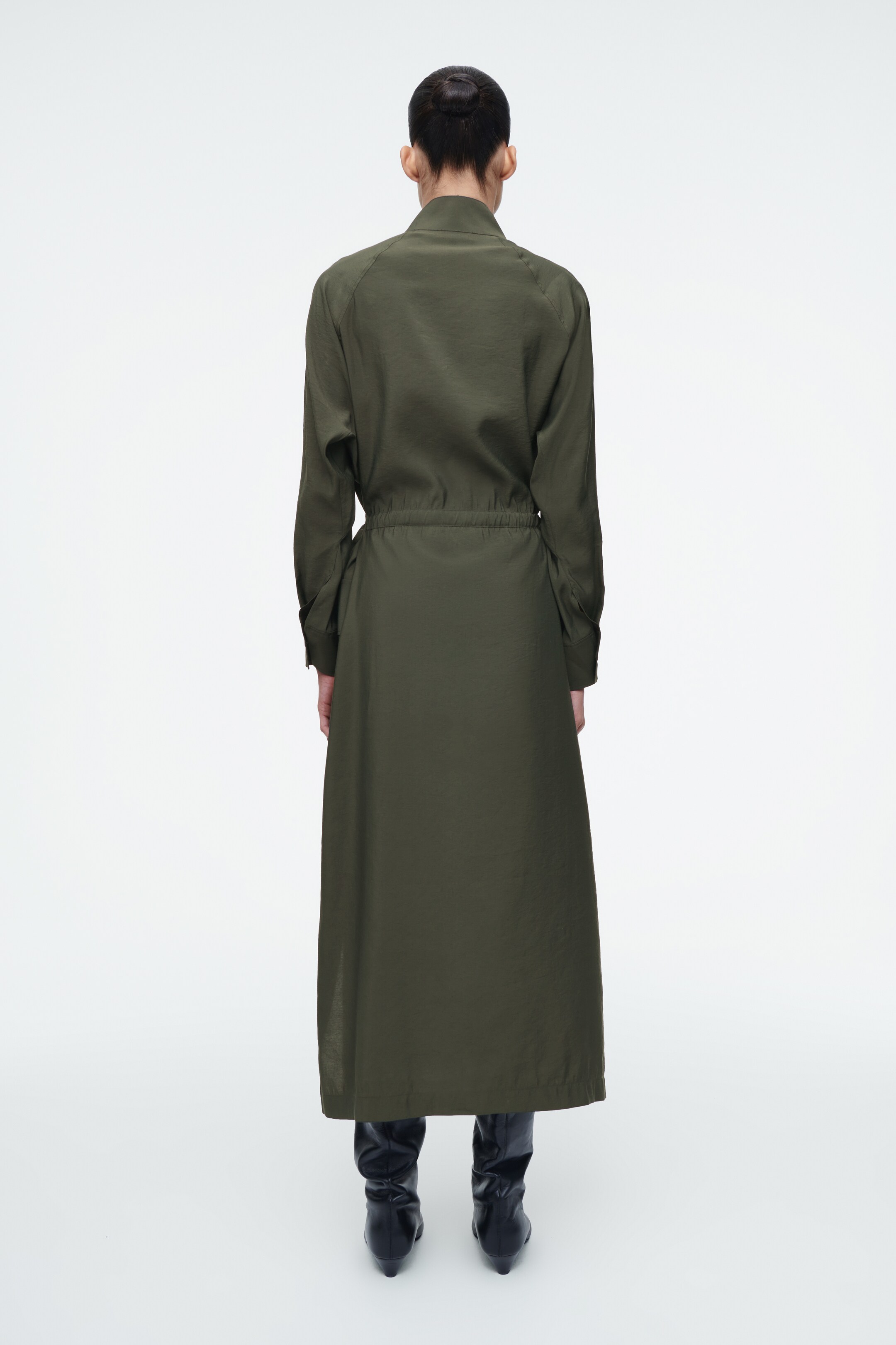 Agrandir l'image: ROBE-CHEMISE WORKWEAR CEINTURÉE - VERT FONCÉ - FEMME | H&M BE 3