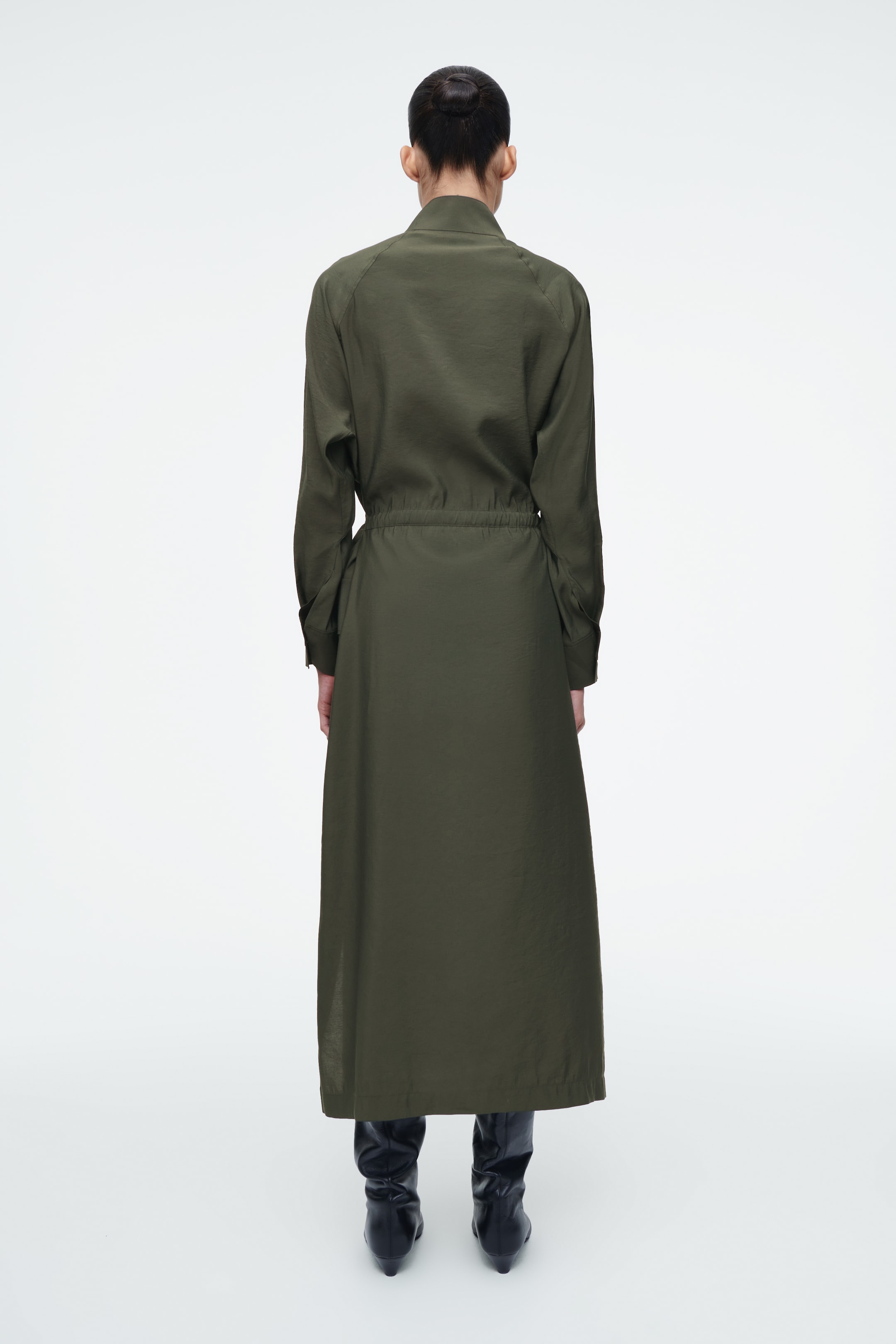 Ingrandisci l'immagine: UTILITY BELTED SHIRT DRESS - DARK GREEN - DONNA | H&M CH 4