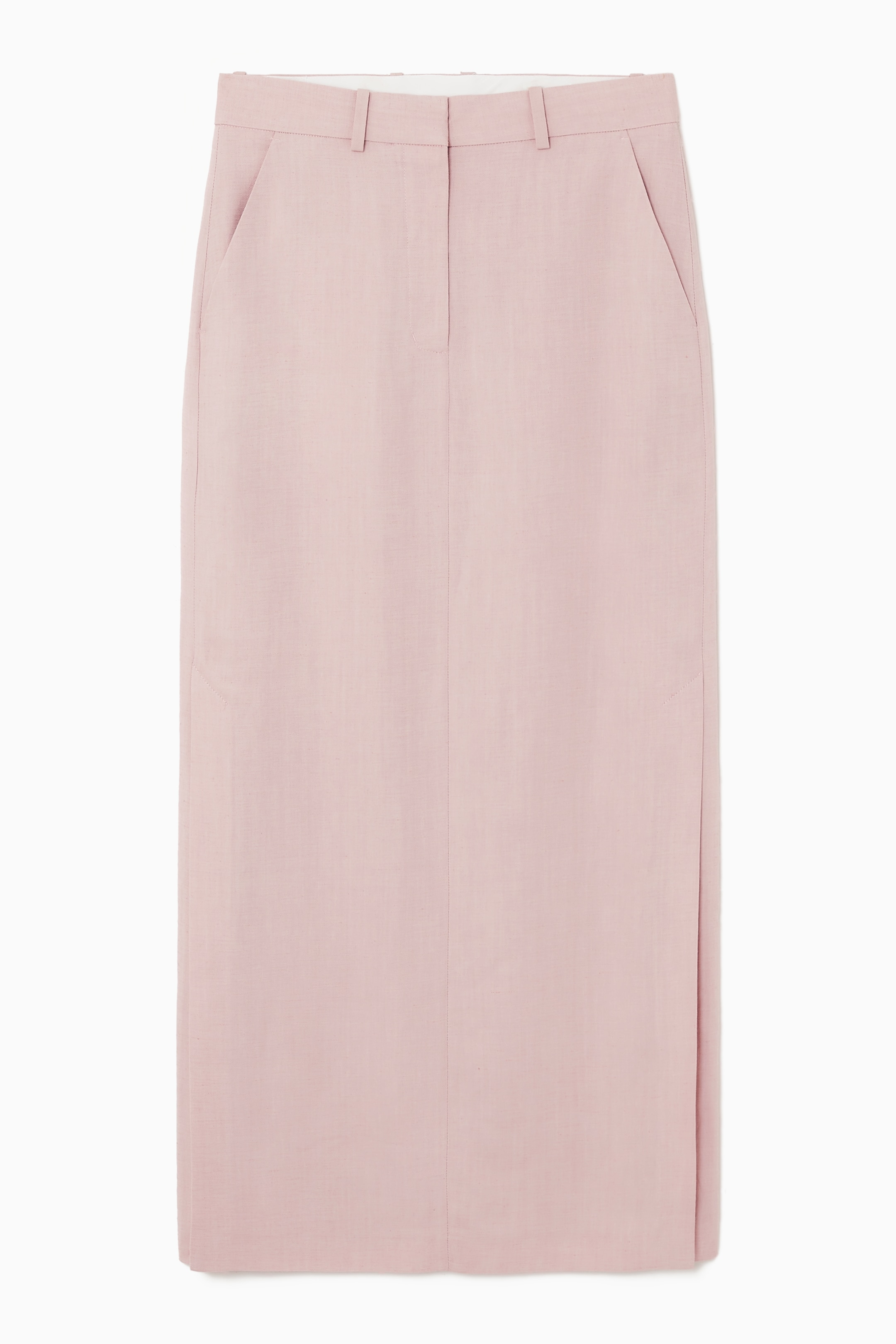 View larger image: TAILORED LINEN-BLEND MAXI SKIRT - DUSTY PINK - Ladies | H&M GB 1