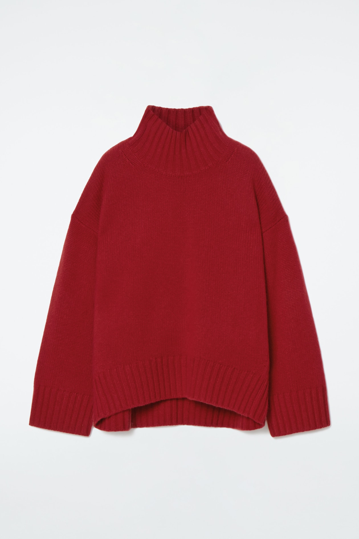 CHUNKY CASHMERE TURTLENECK JUMPER - RED | COS GB