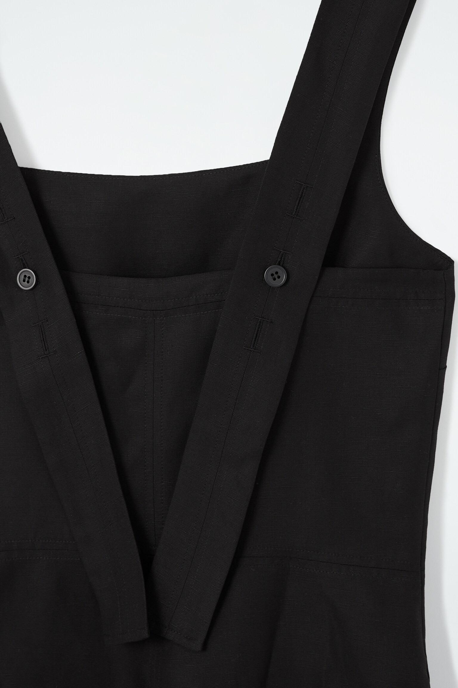 SQUARE-NECK MINI PINAFORE DRESS - BLACK/WHITE - 2