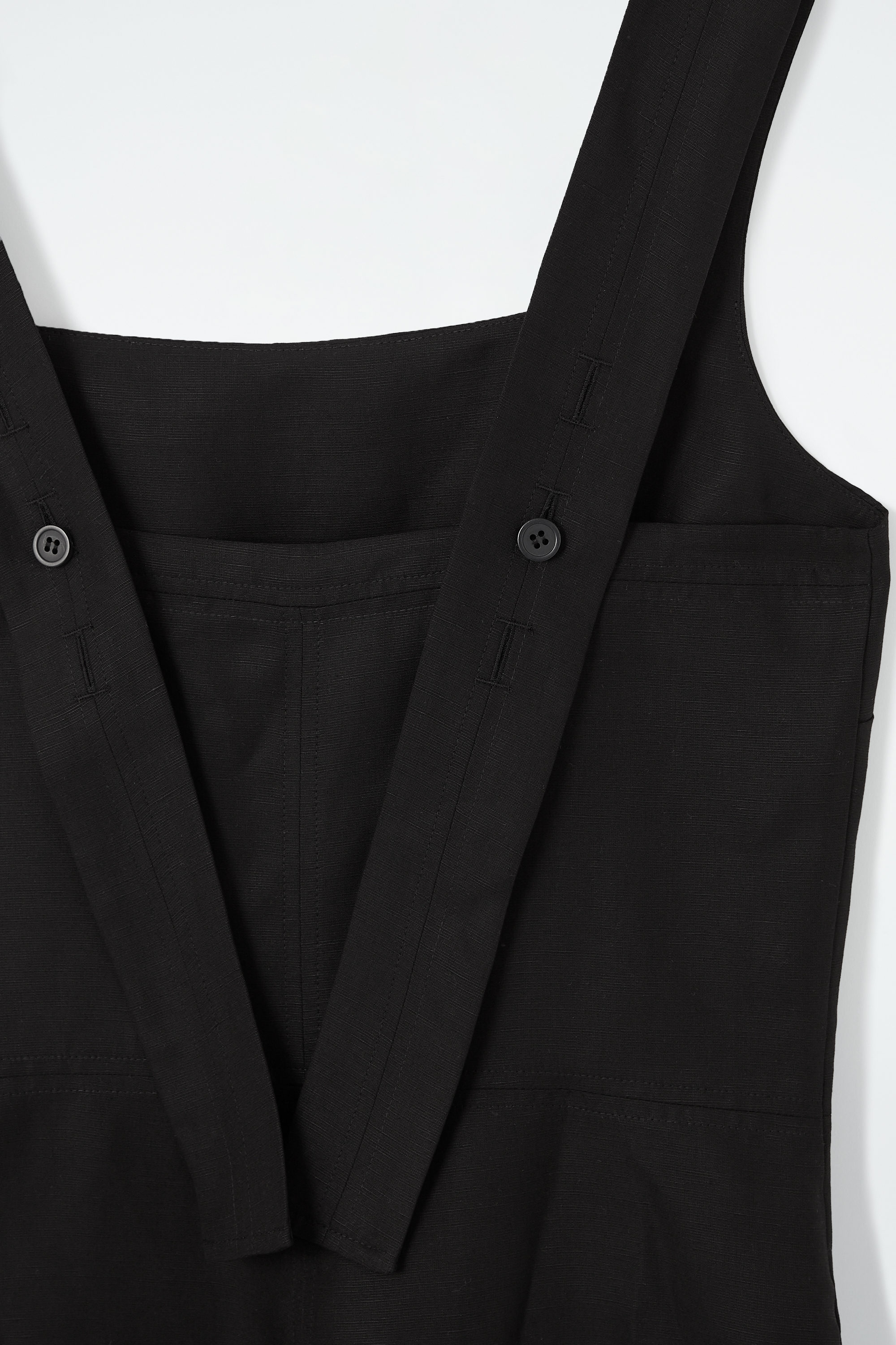 SQUARE-NECK MINI PINAFORE DRESS - BLACK | COS