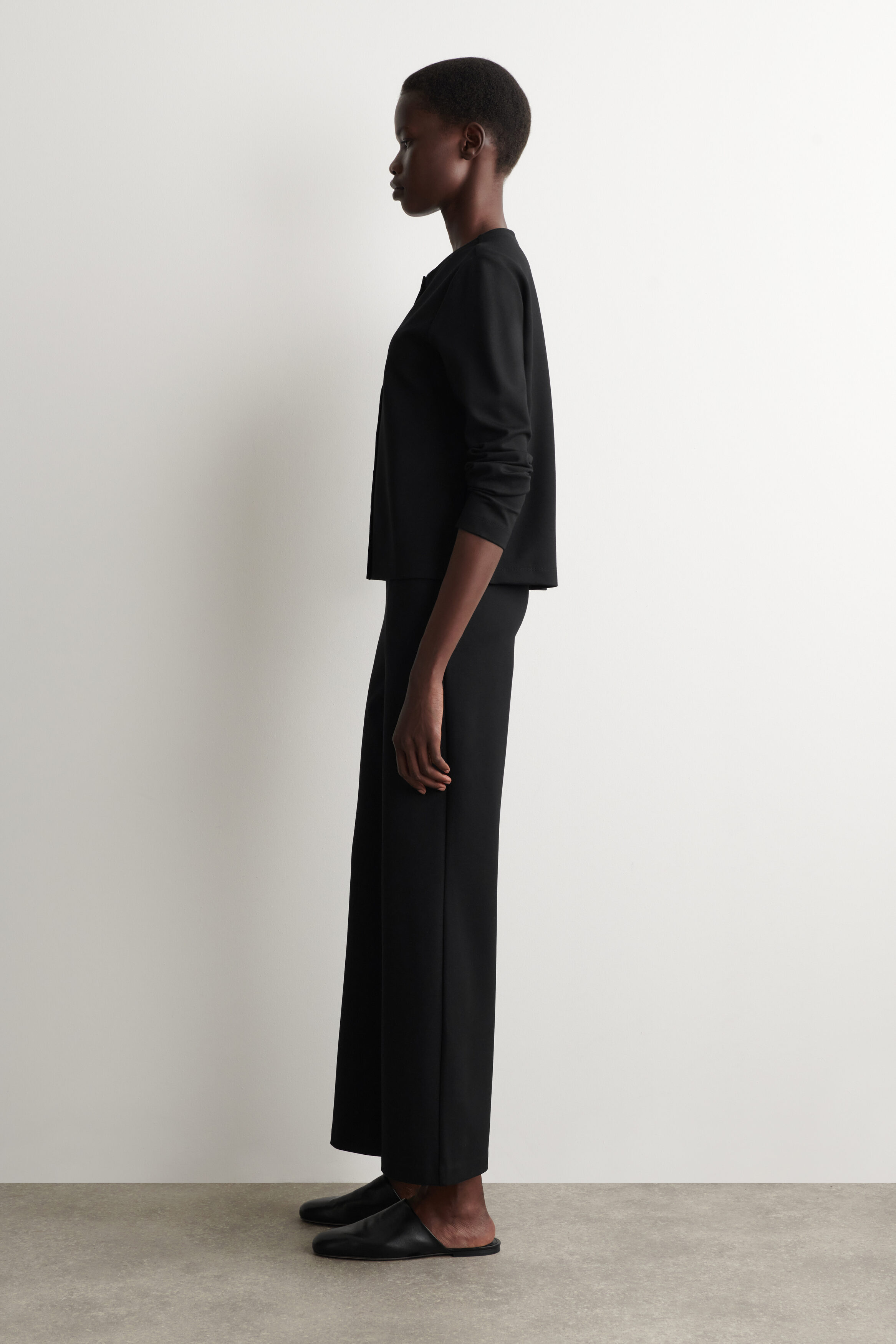 JERSEY FLARED PANTS - BLACK | COS US