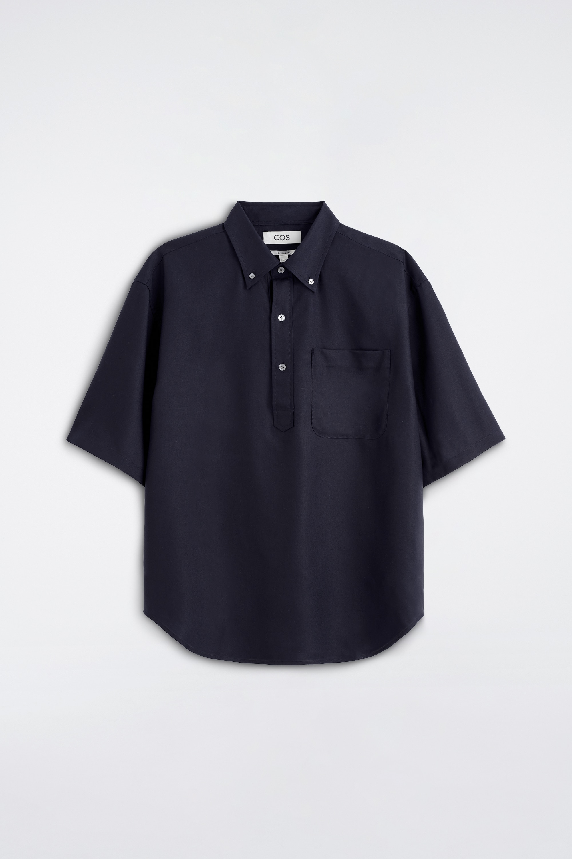 Wijdvallend popover-overhemd - MARINEBLAUW