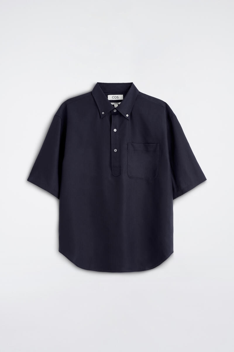Oversized Popover Shirt in Navy