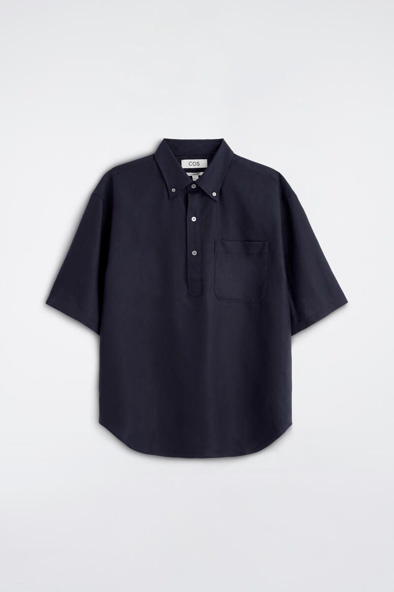 Oversized Popover Shirt in Navy