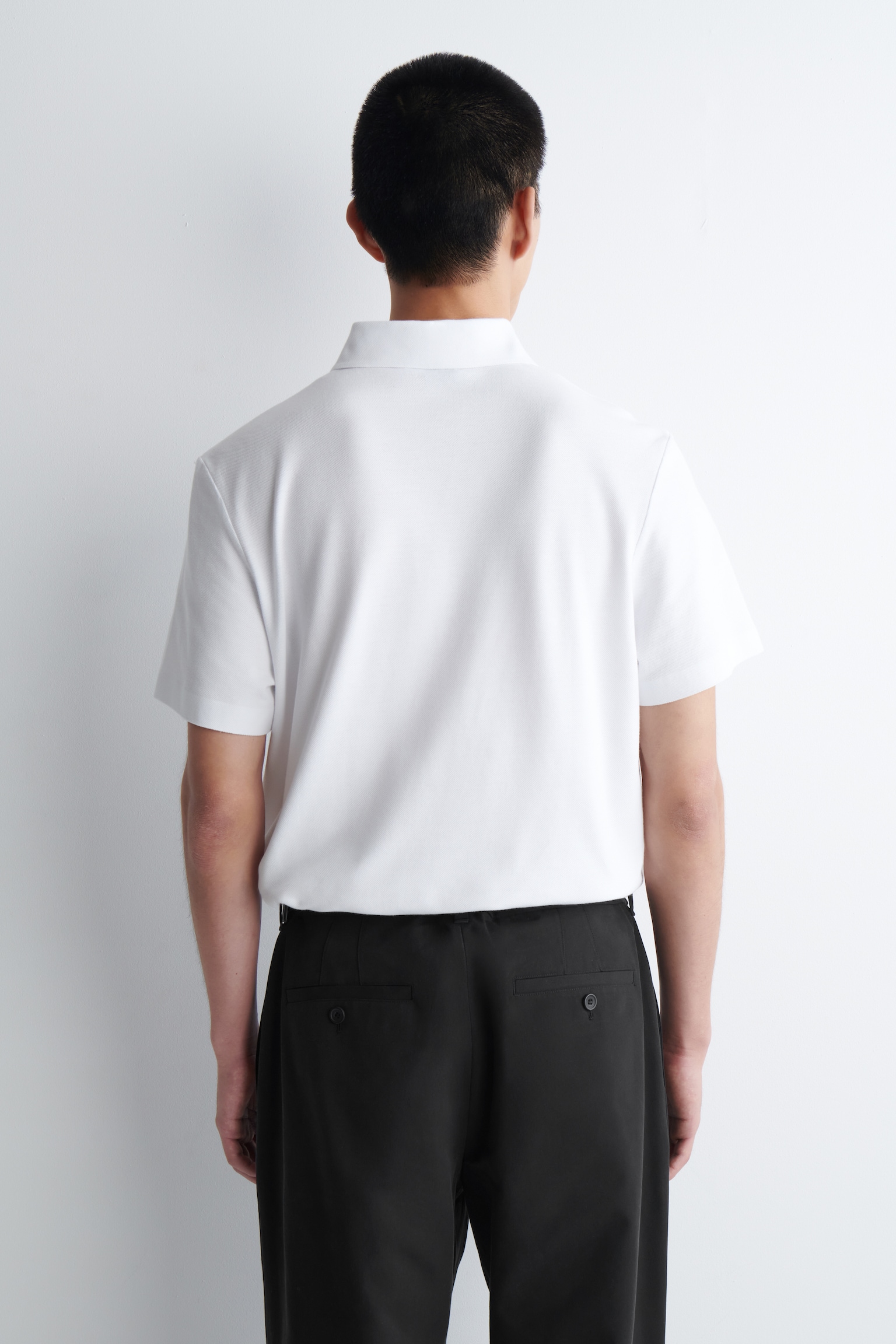 TECHNICAL PIQUÉ POLO SHIRT - WHITE/BLUE - 6