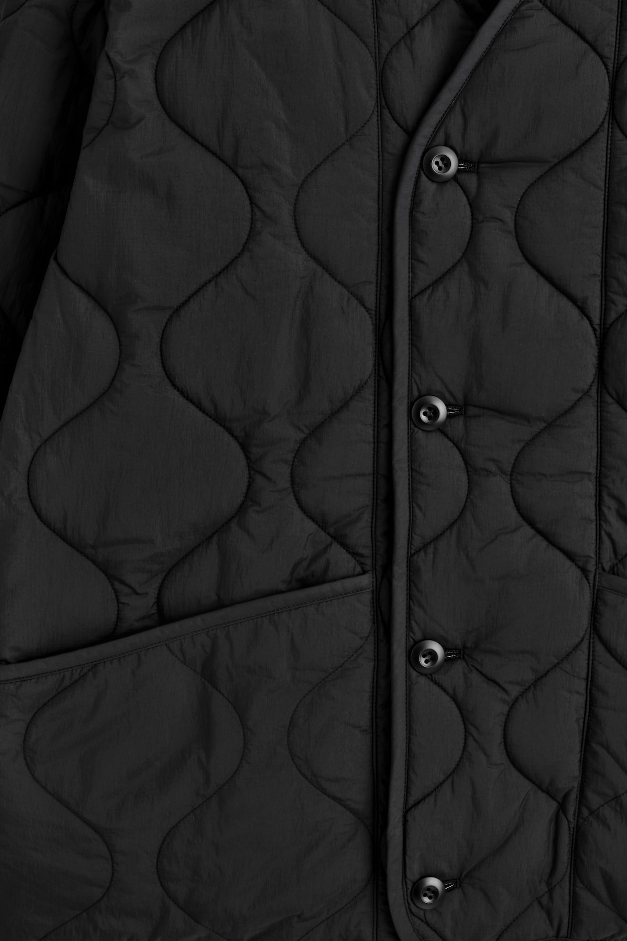 REVERSIBLE QUILTED JACKET — BLACK