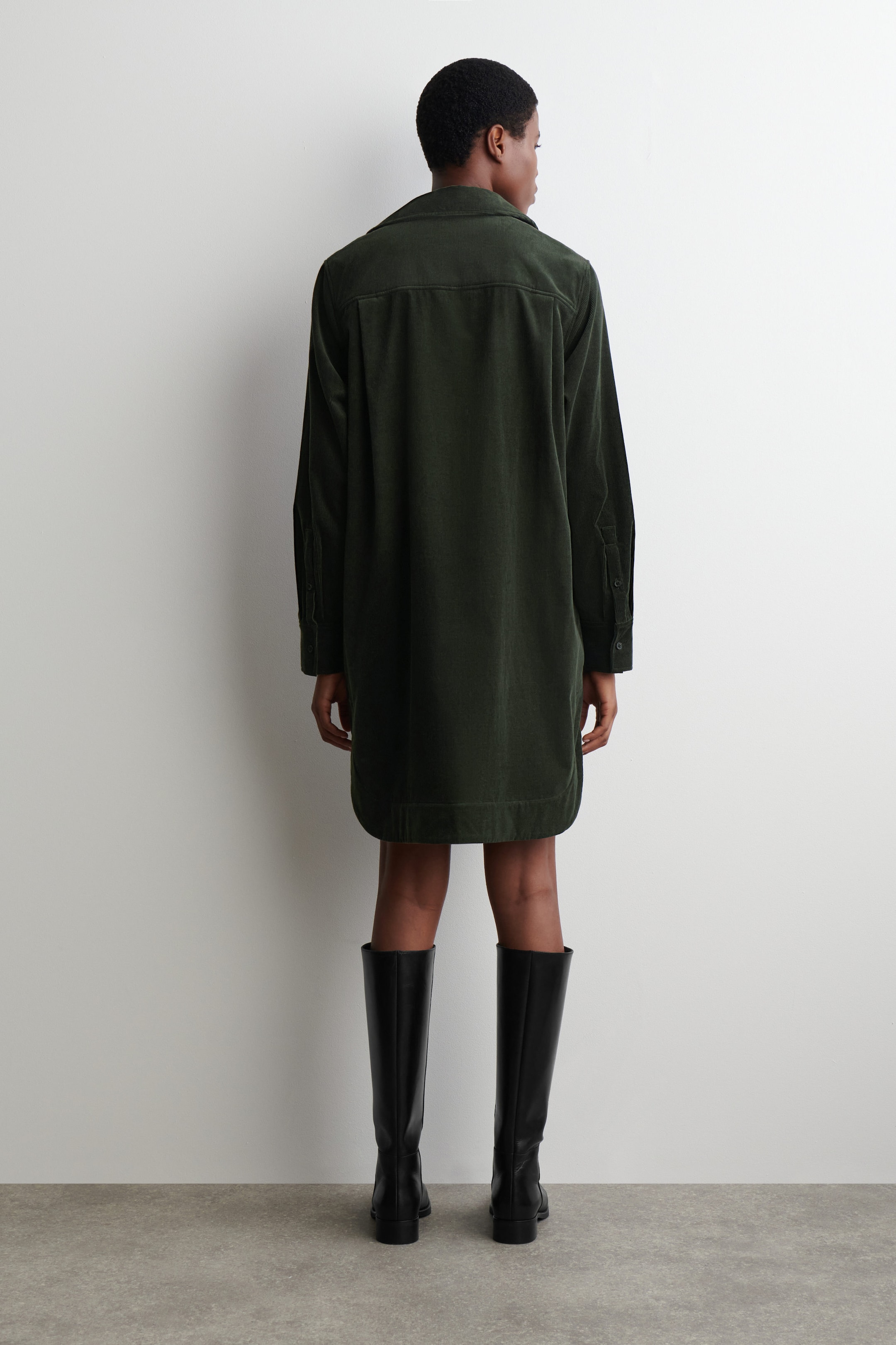 CORDUROY MINI SHIRT DRESS