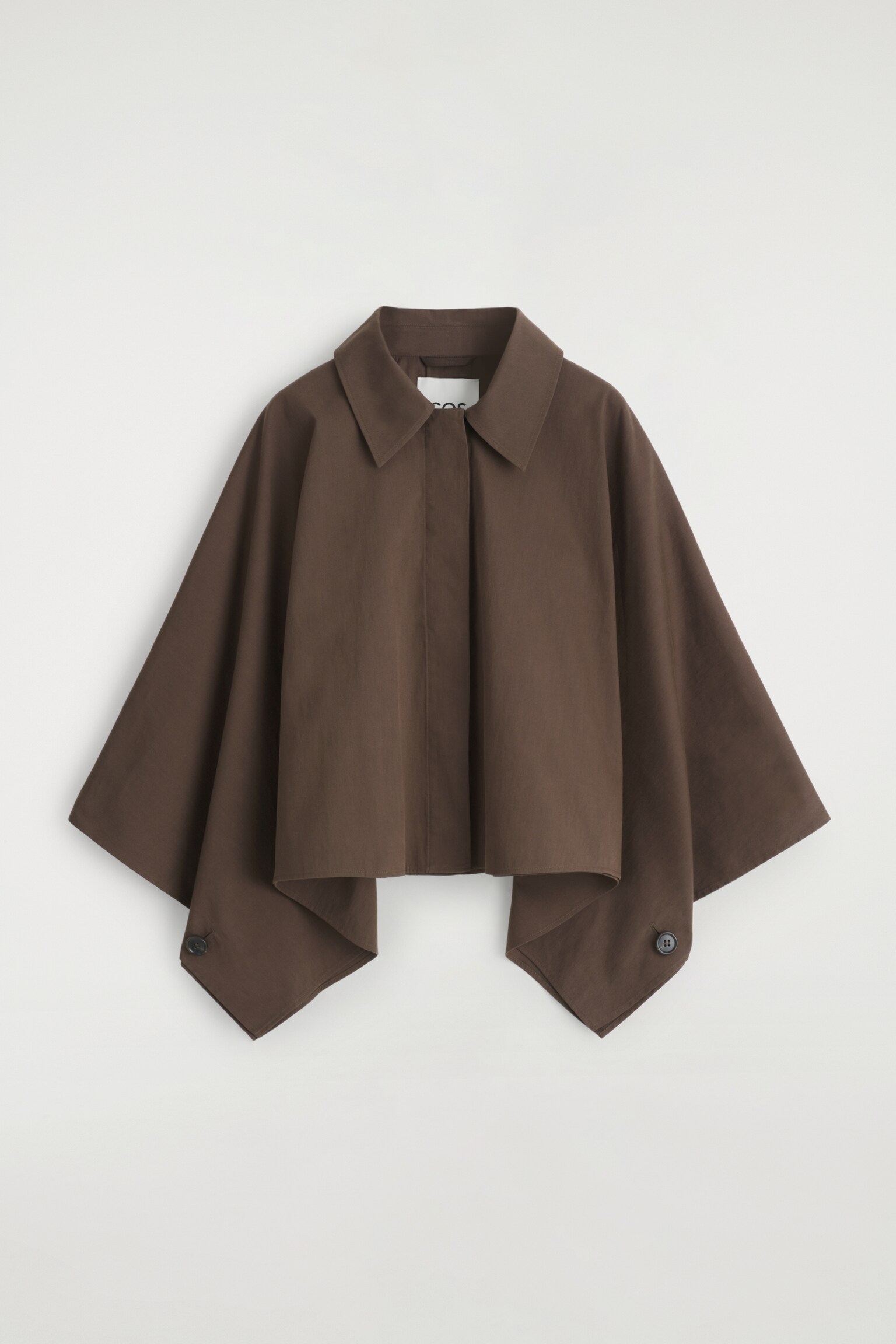 VERKÜRZTES CAPE IM TRENCHCOAT-STIL - DUNKELBRAUN/HELLES BEIGE - 2