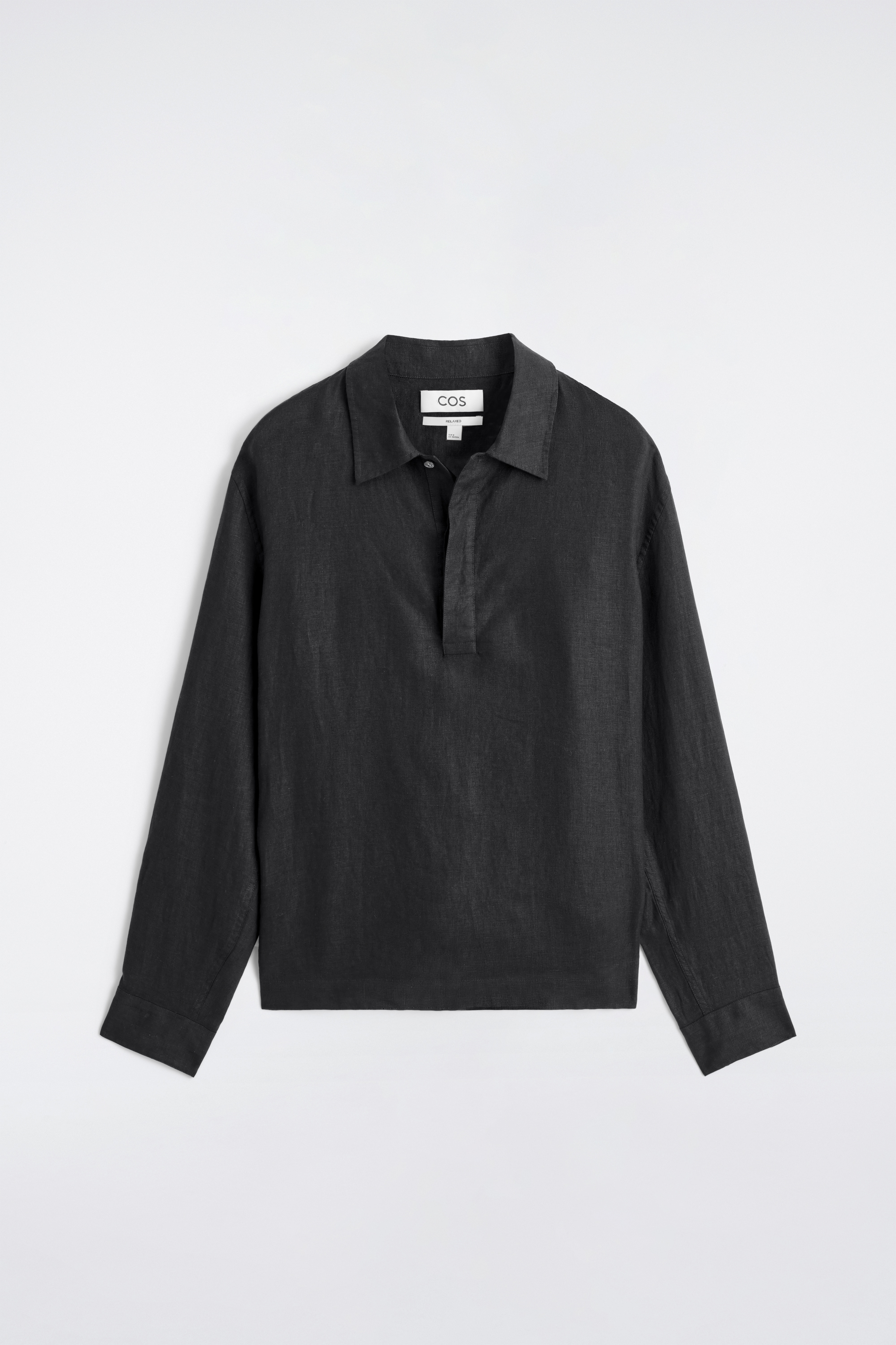 POPOVER-HEMD AUS LEINEN - SCHWARZ/BRAUN