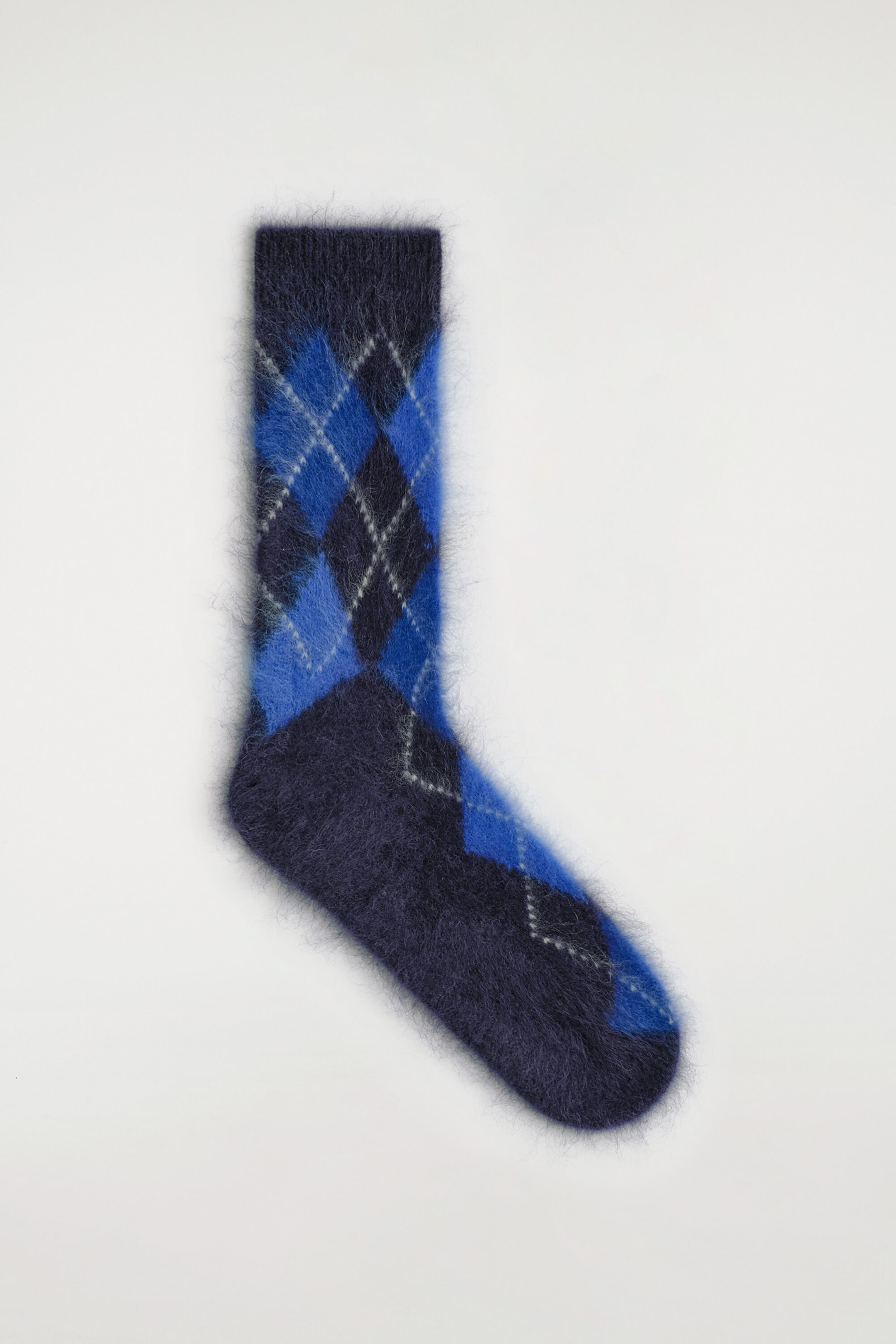 ARGYLE BRUSHED PURE CASHMERE SOCKS