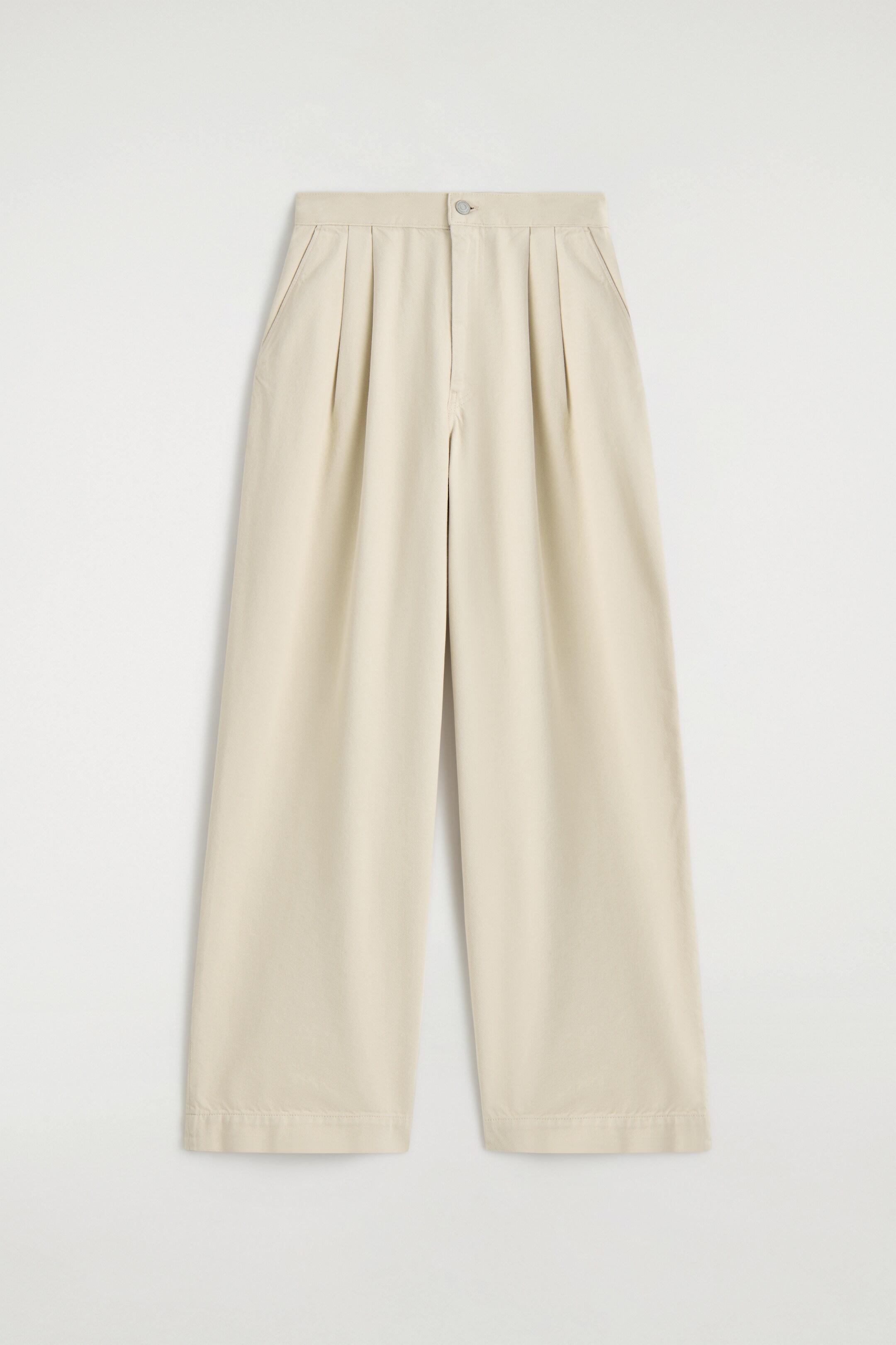 Grösseres Bild ansehen: HOSE AUS DENIM MIT WEITEM BEIN UND BÜGELFALTEN - CREME - DAMEN | H&M CH 5