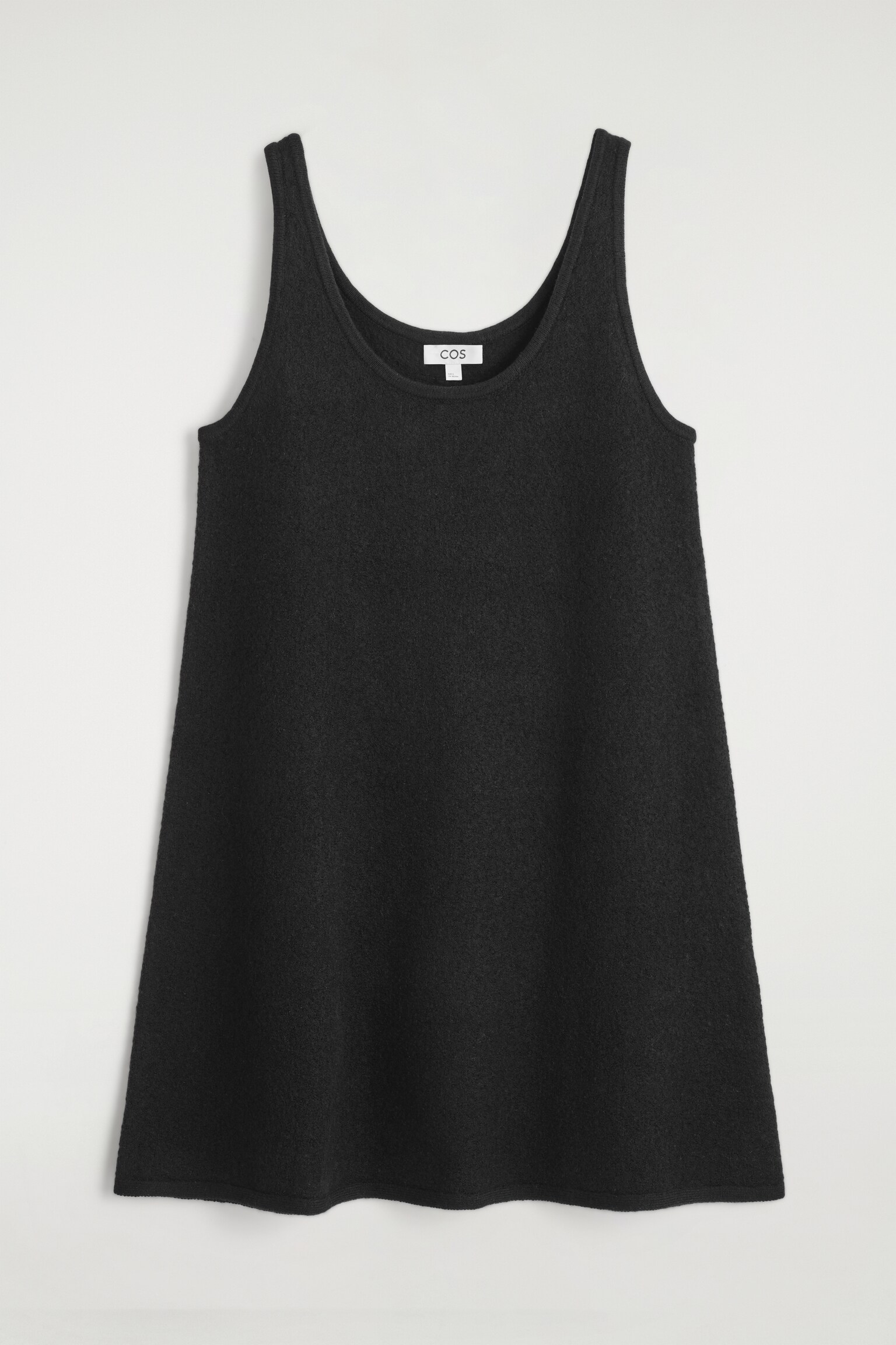 VESTIDO CORTO EVASÉ DE LANA HERVIDA - NEGRO - 2