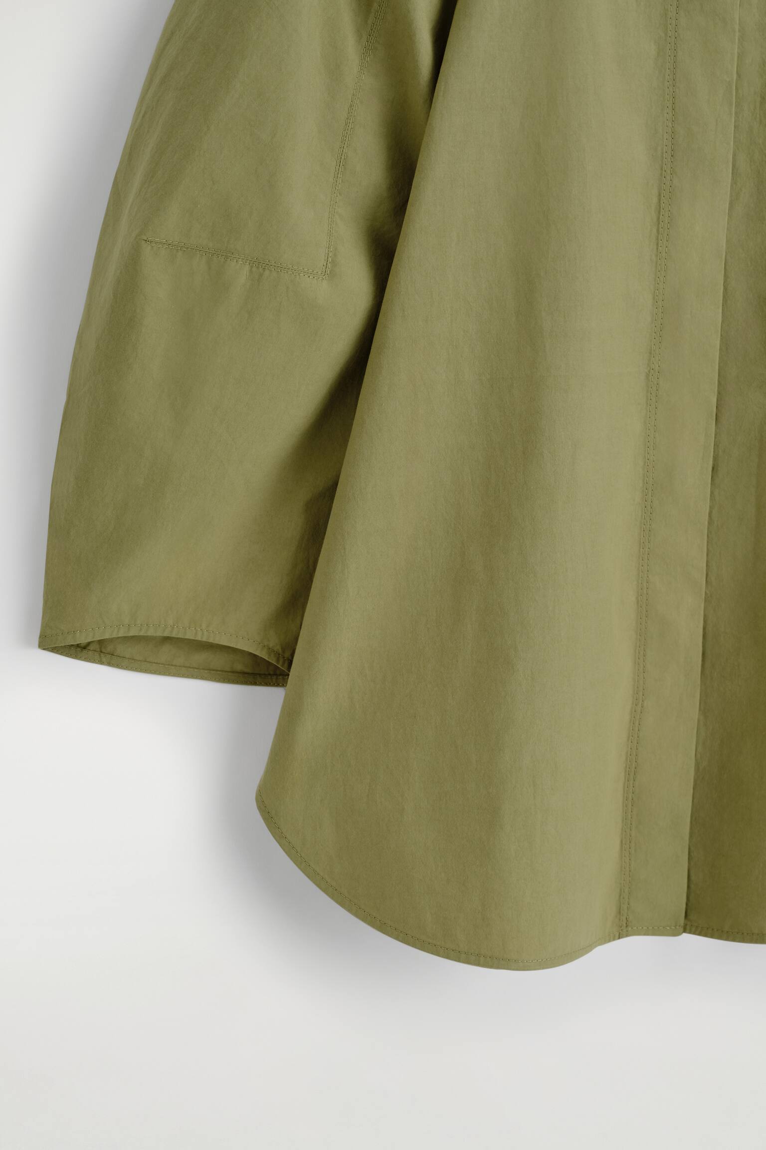 BLUSA SCULTOREA IN POPELINE DI COTONE PIMA - VERDE/BIANCO/NERO - 4