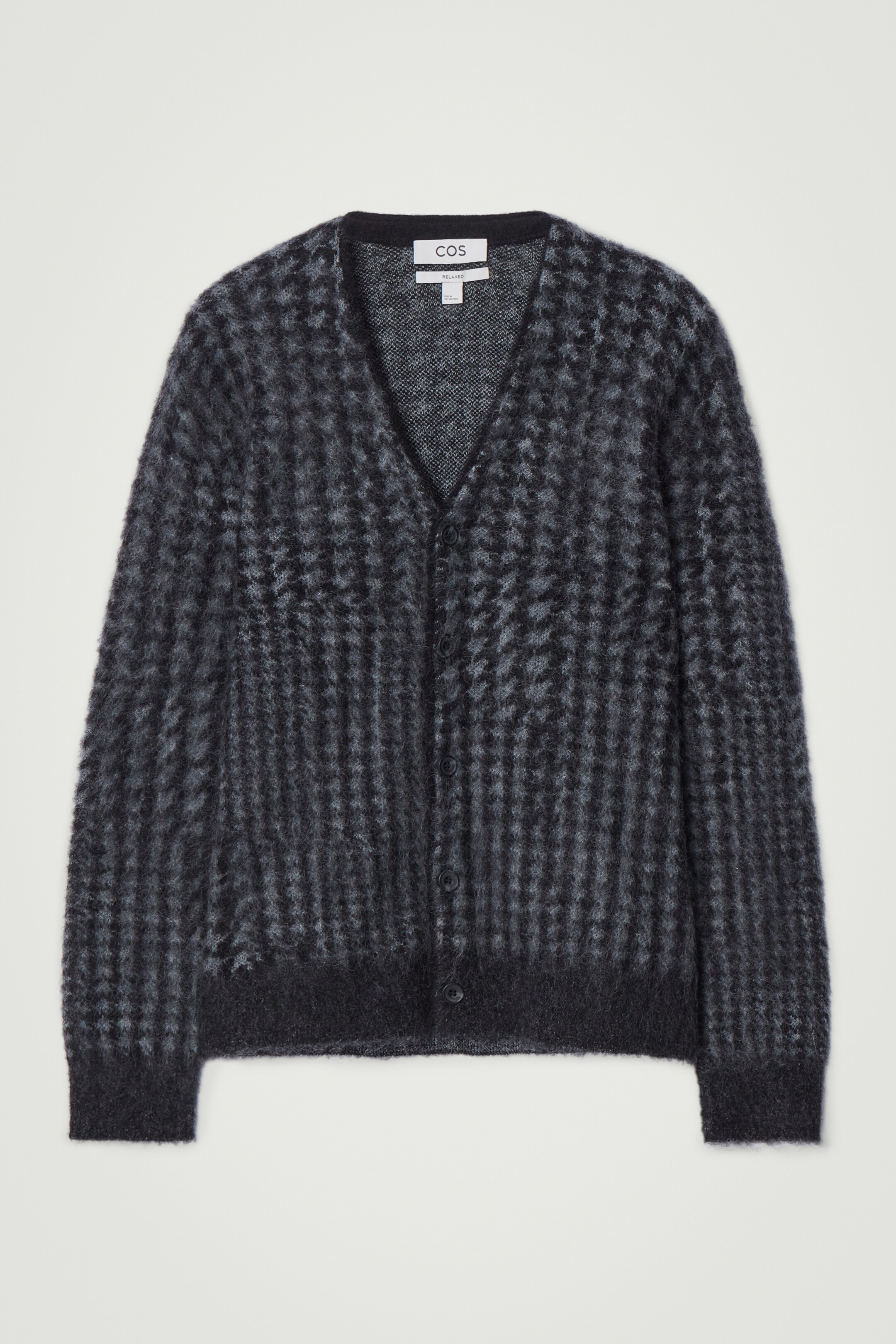 Agrandir l'image: CARDIGAN EN MOHAIR PIED-DE-POULE MÉLANGÉ - NOIR / PIED-DE-POULE - HOMME | H&M CH 1