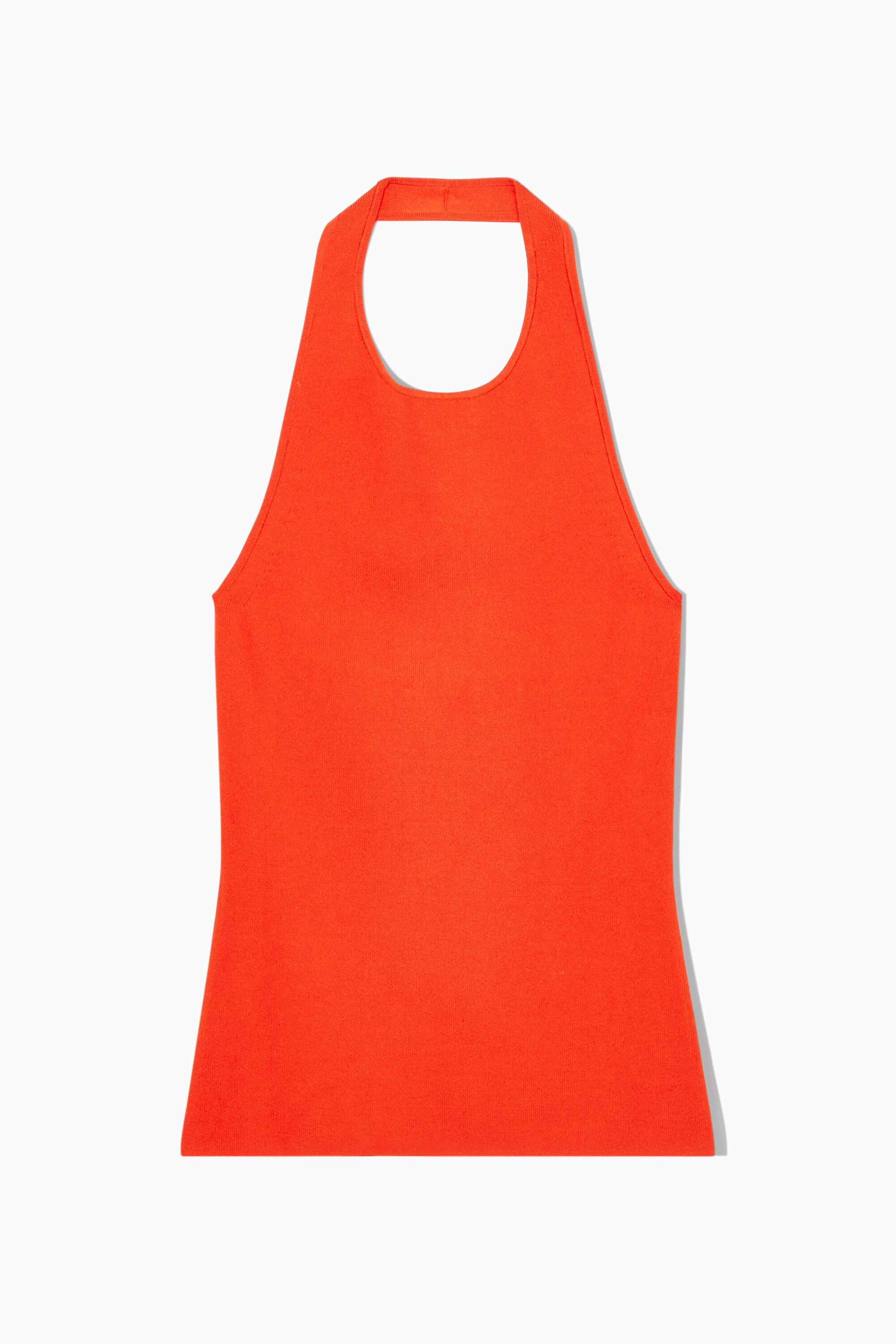 KNITTED HALTERNECK TANK TOP - BRIGHT ORANGE | COS
