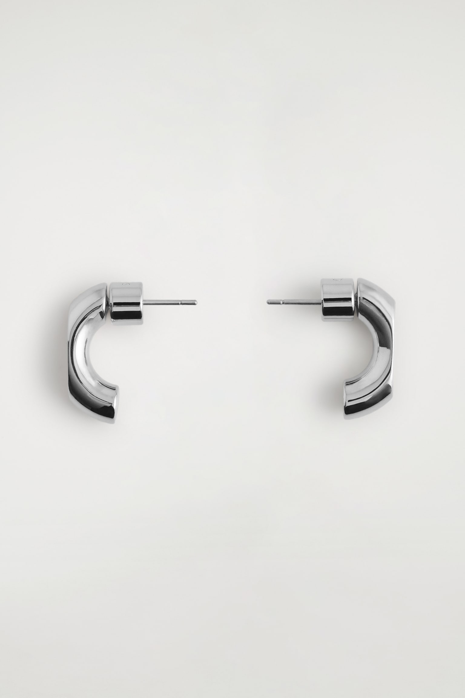 FACETED HOOP EARRINGS - SILVER/GOLD - 2